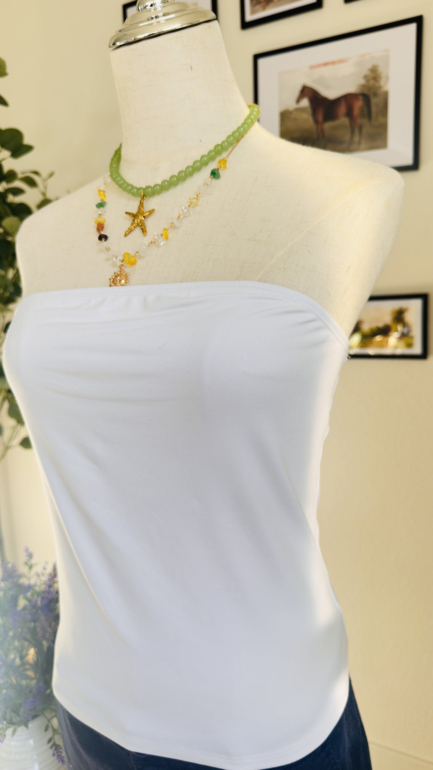 Trendy Queen White Strapless Tube Top - Size M