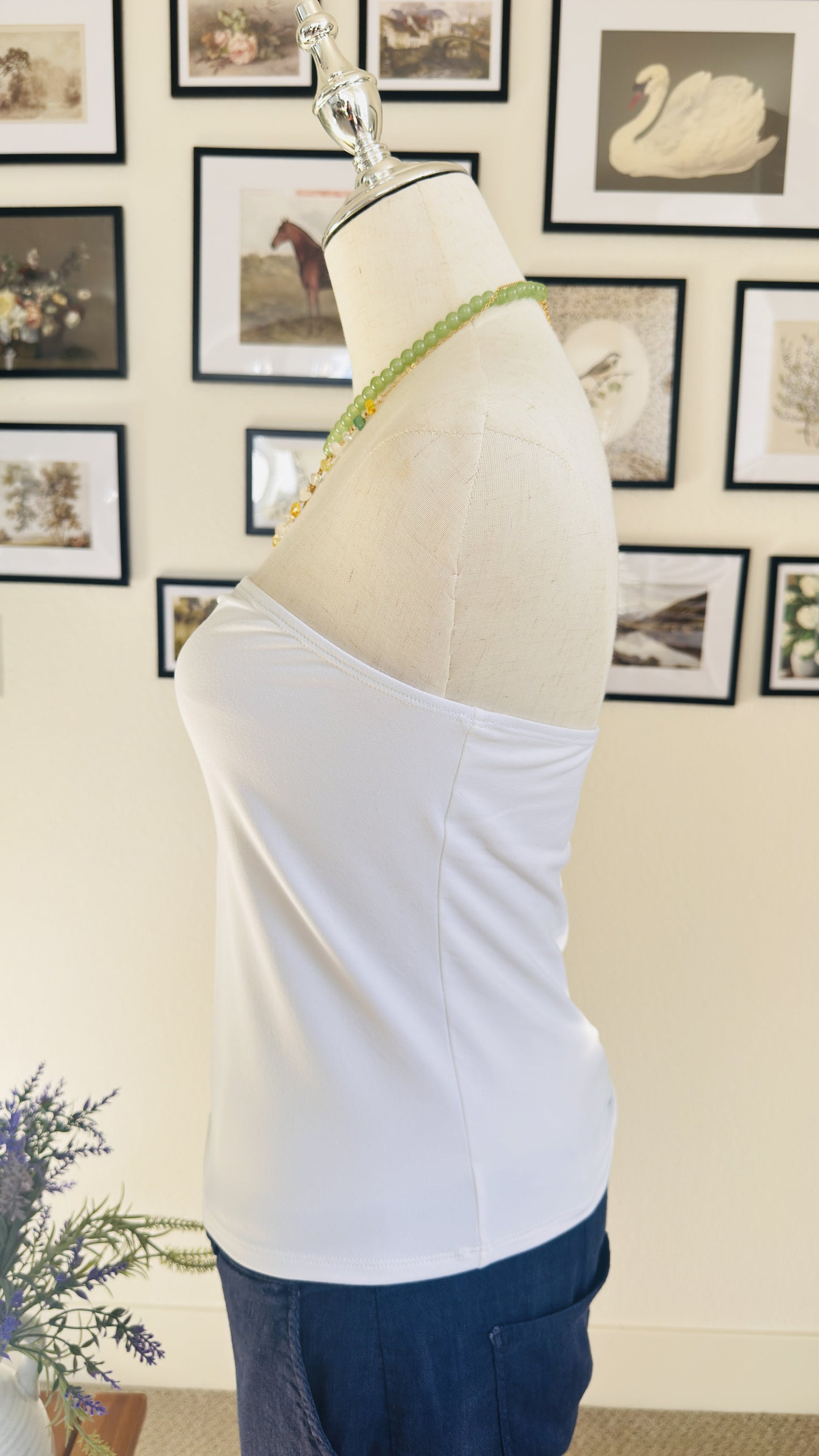 Trendy Queen White Strapless Tube Top - Size M