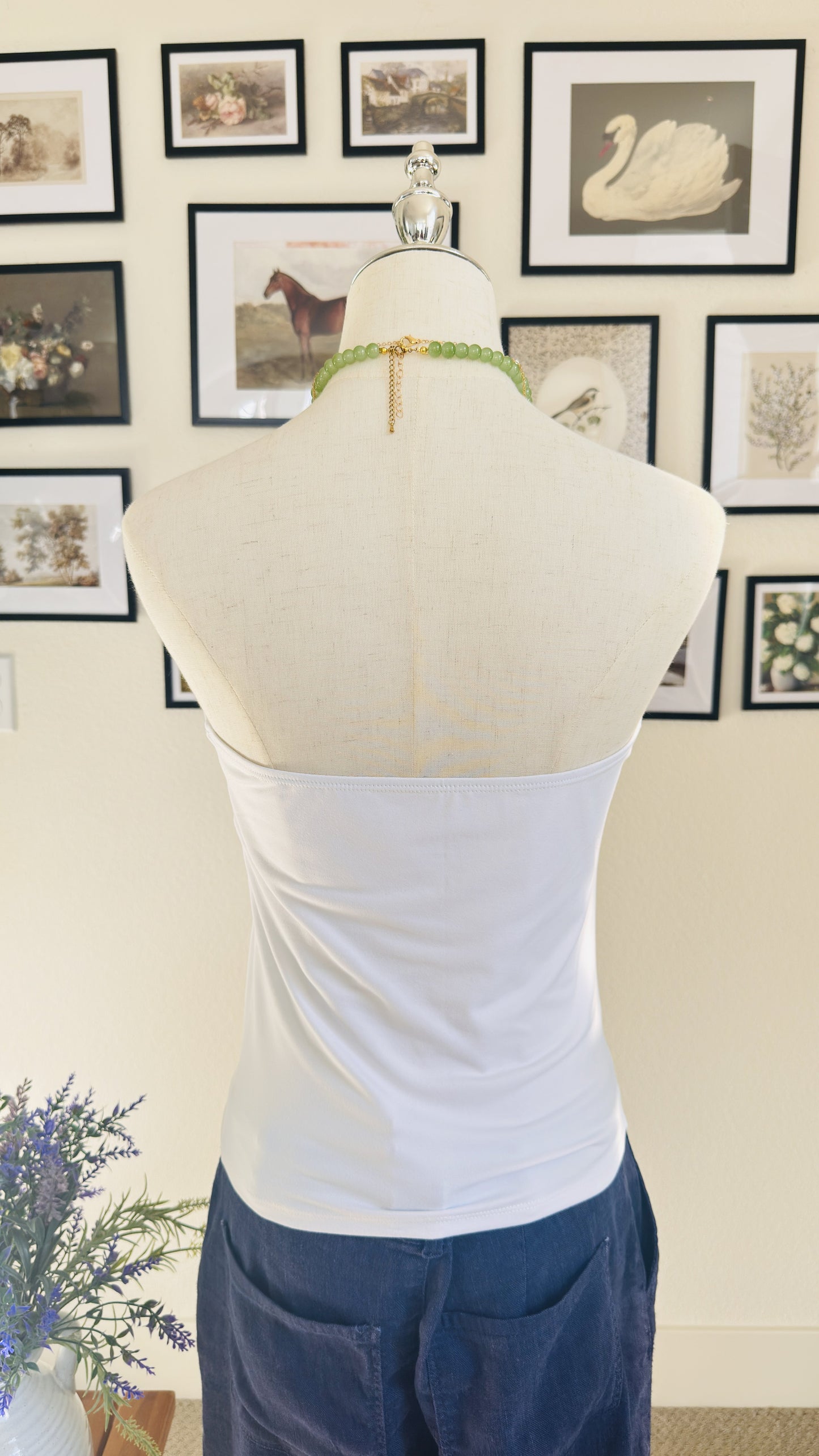 Trendy Queen White Strapless Tube Top - Size M