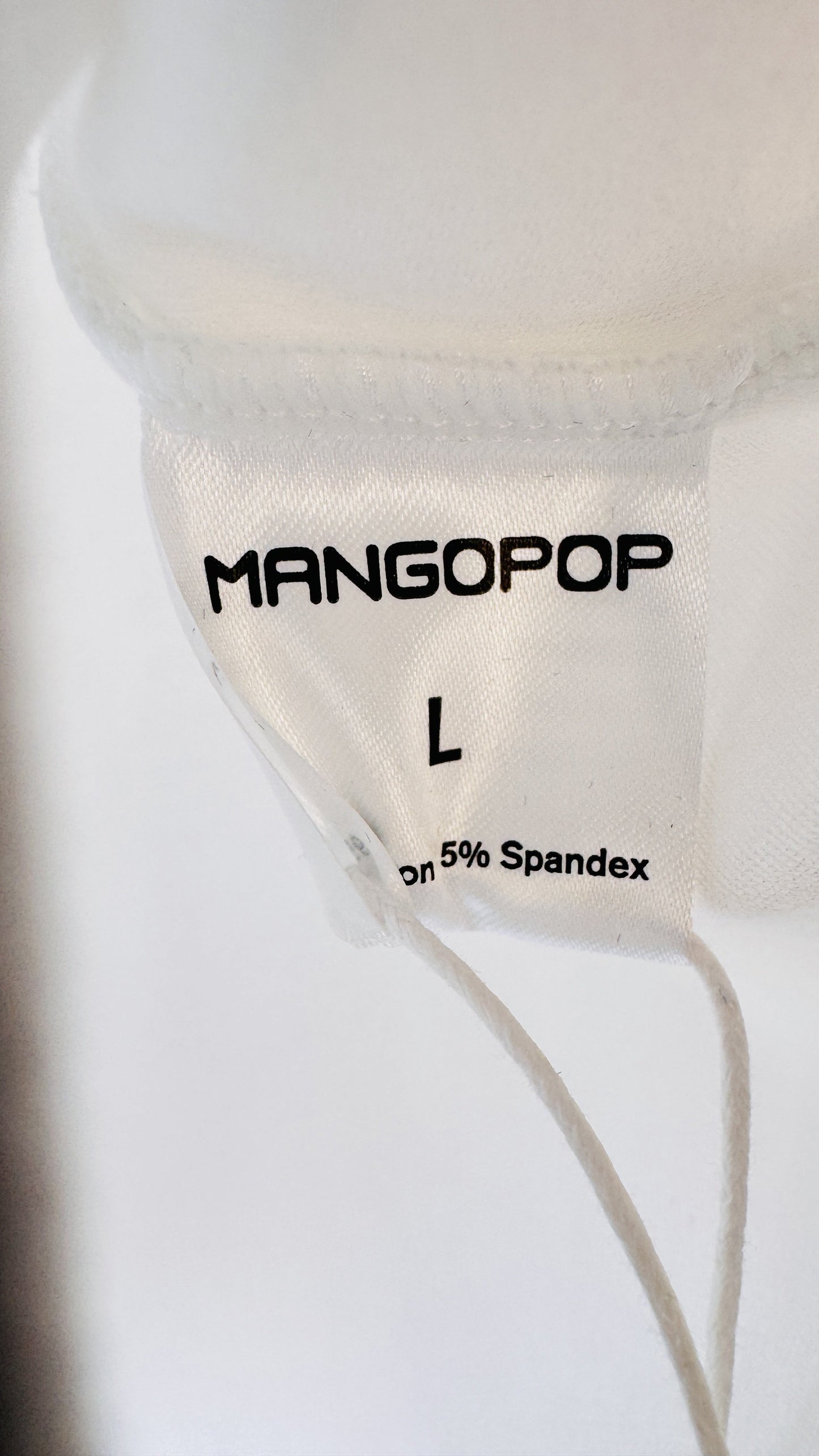 MANGOPOP White Scoop Neck Tank Bodysuit - Size L