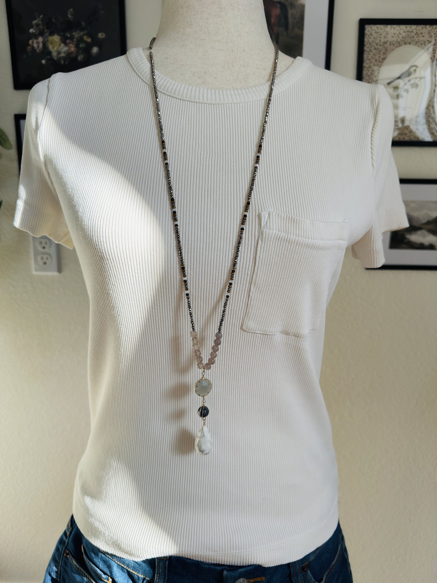 Madewell White Ribbed Pocket Tee - Size M