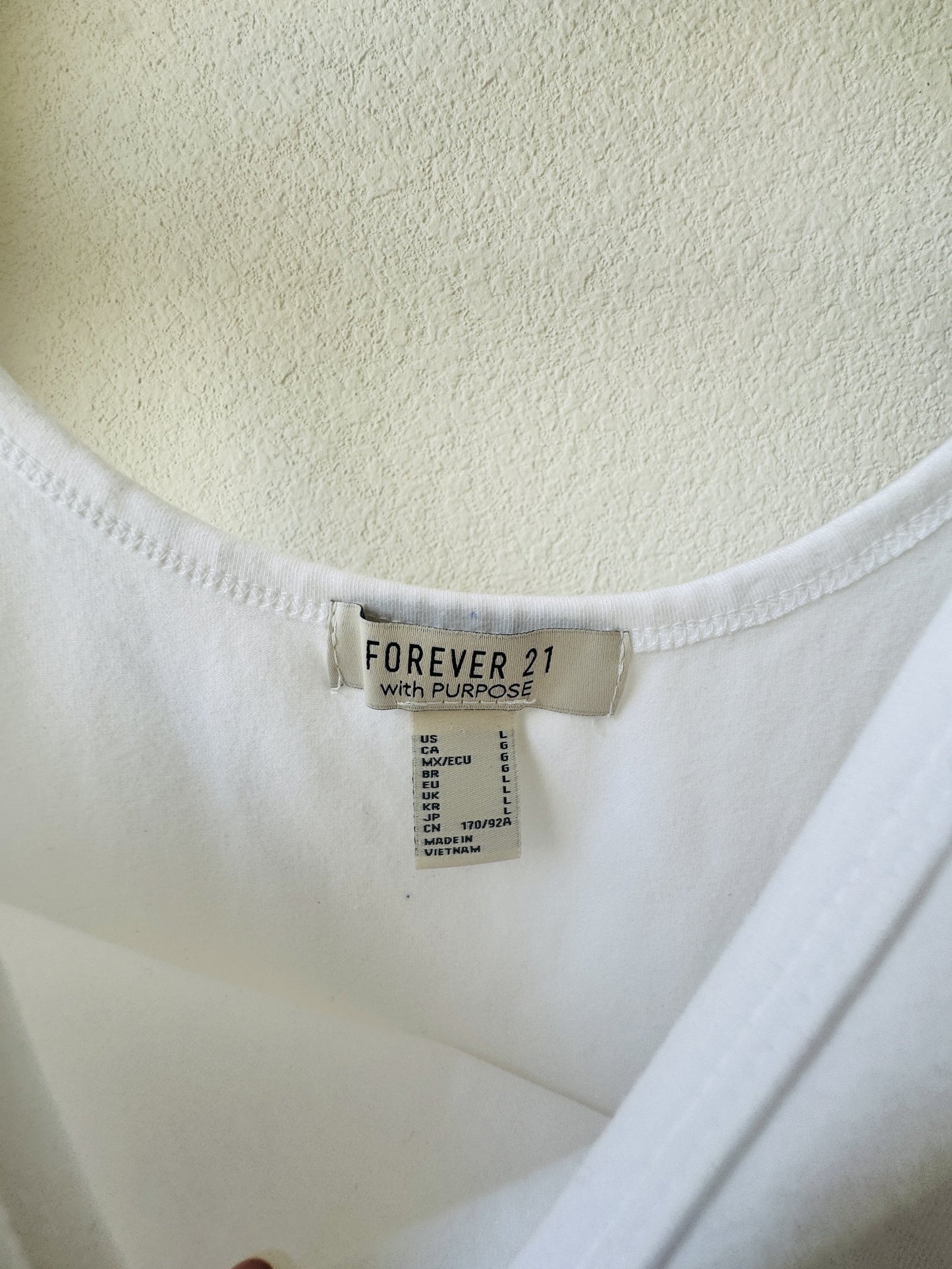 Forever 21 White Cami Tank Top - Size L