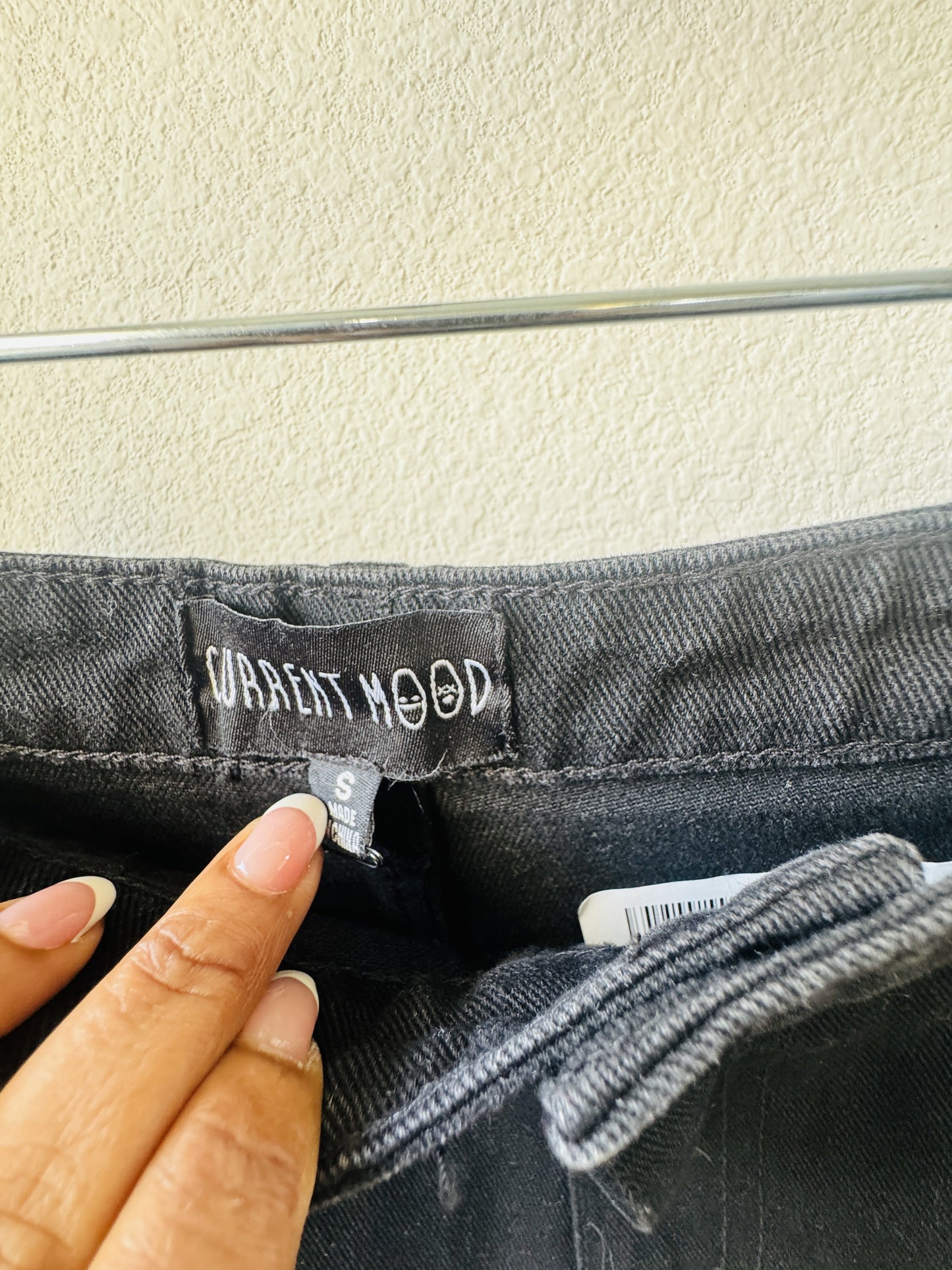 Current Mood Black Distressed Denim Shorts Size S