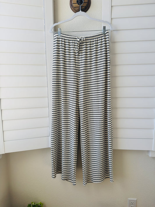 H&M DIVIDED Striped Ribbed Wide-Leg Pants Size S