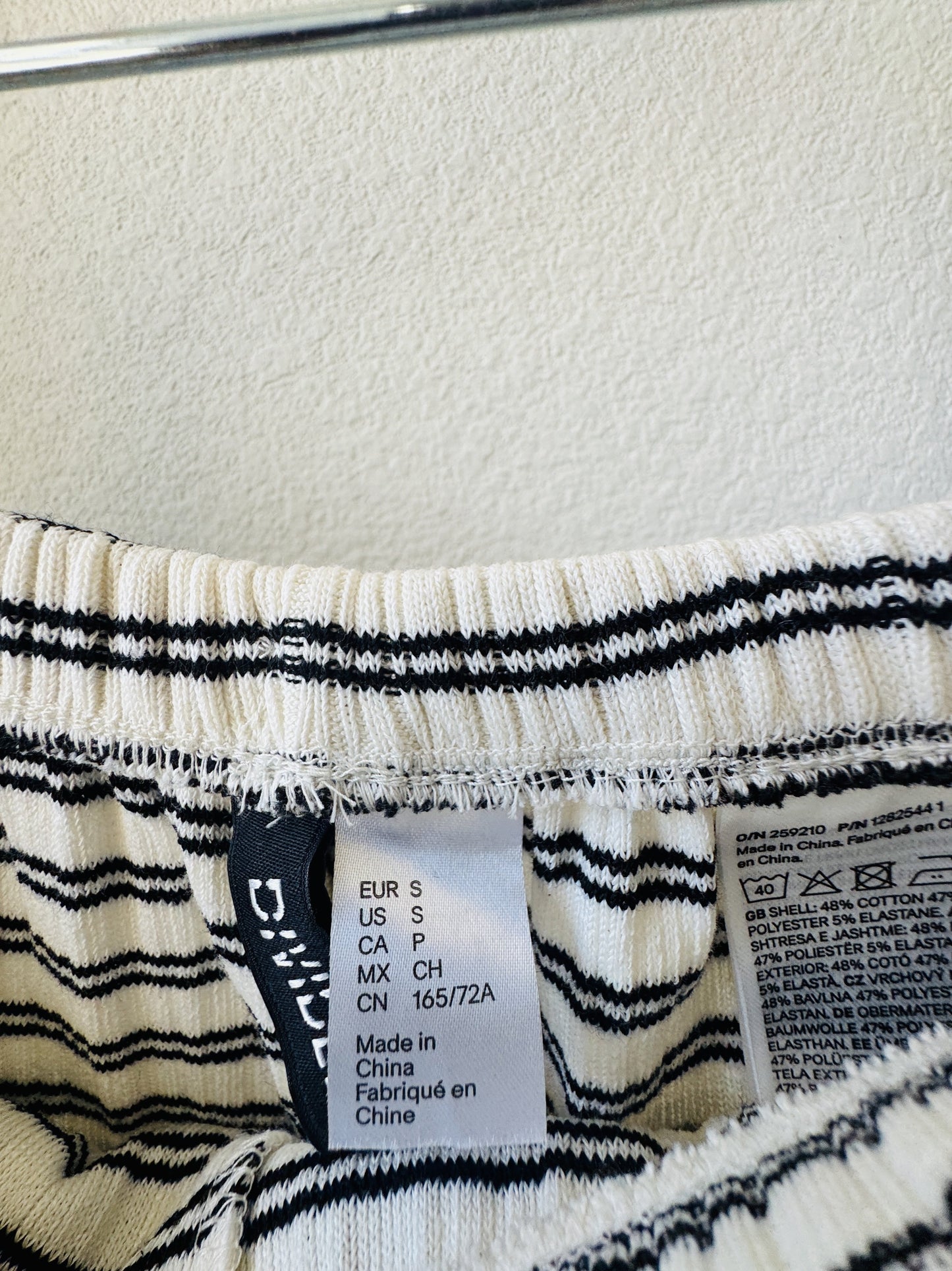 H&M DIVIDED Striped Ribbed Wide-Leg Pants Size S
