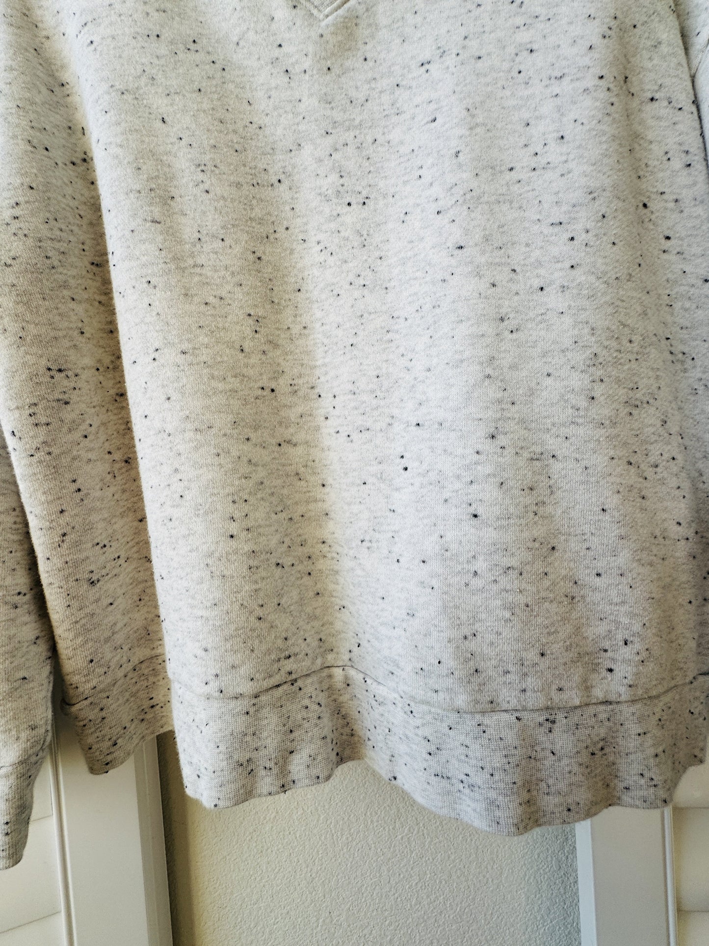Madewell Speckled Overlap V-Neck Sweatshirt - Size S