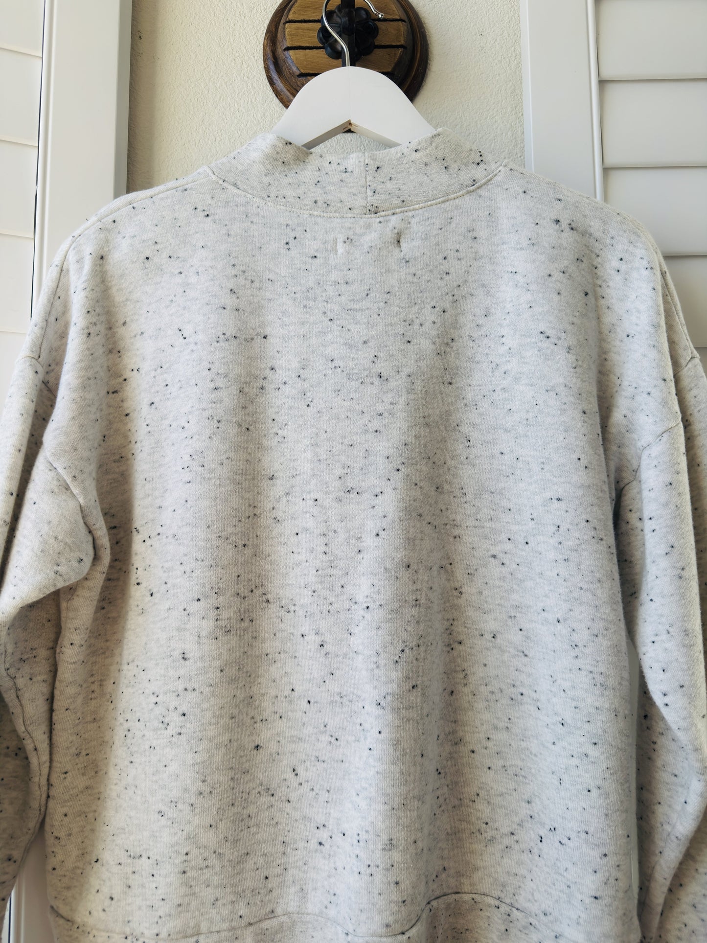 Madewell Speckled Overlap V-Neck Sweatshirt - Size S