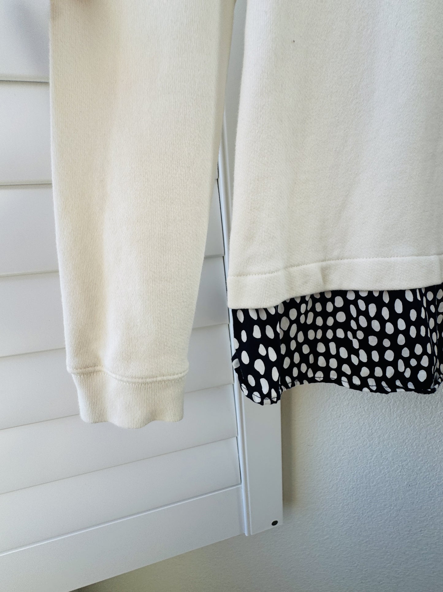 J.Crew Polka Dot Layered Mixed Media Sweatshirt - Size XS