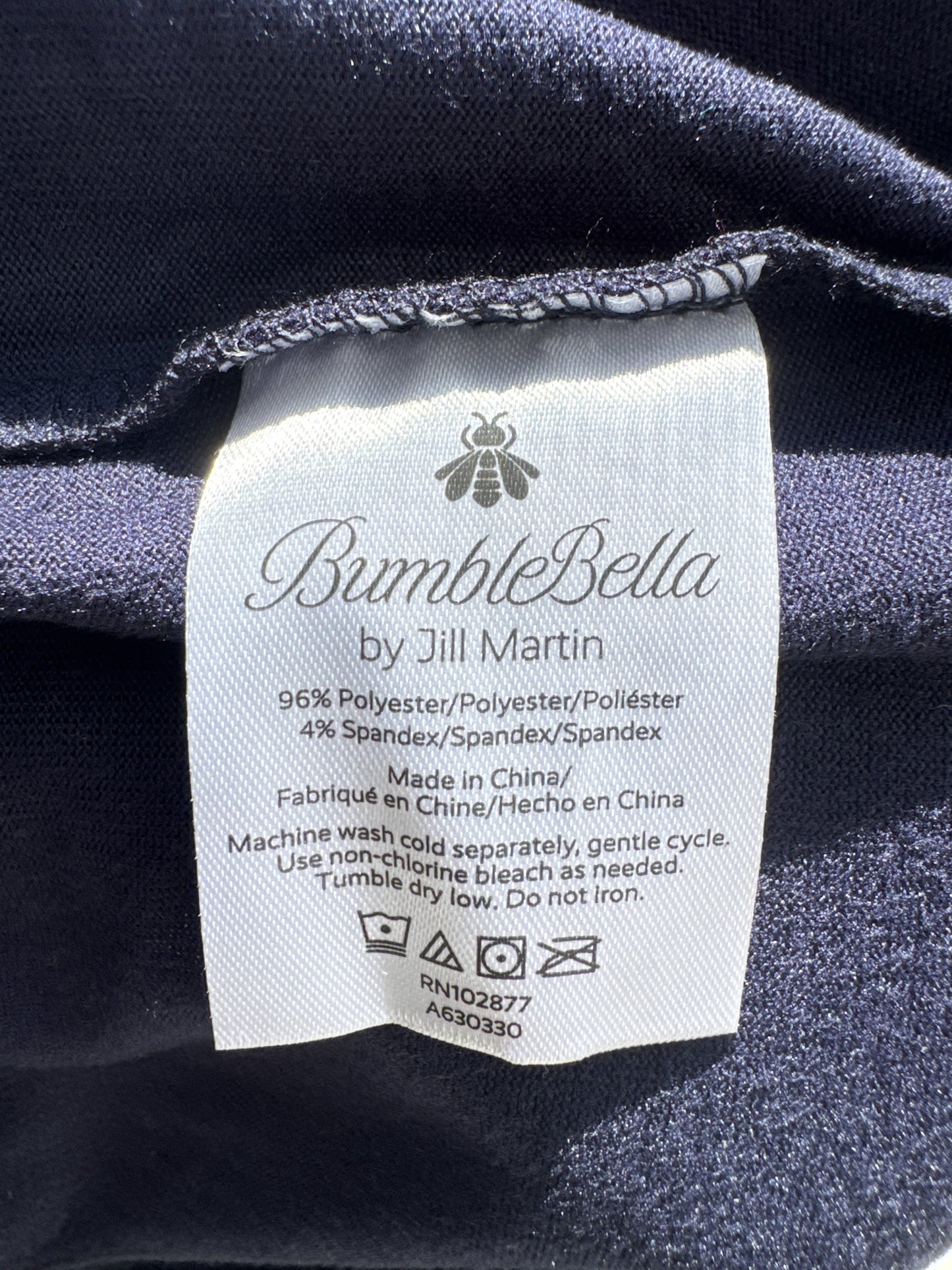 BumbleBella by Jill Martin Navy Blue V-Neck Wide Leg Jumpsuit Size 1X