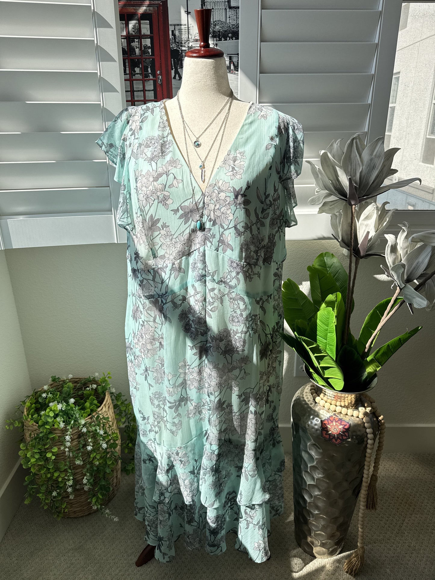 Tommy Hilfiger Women's Floral Print Maxi Dress, Size 22W