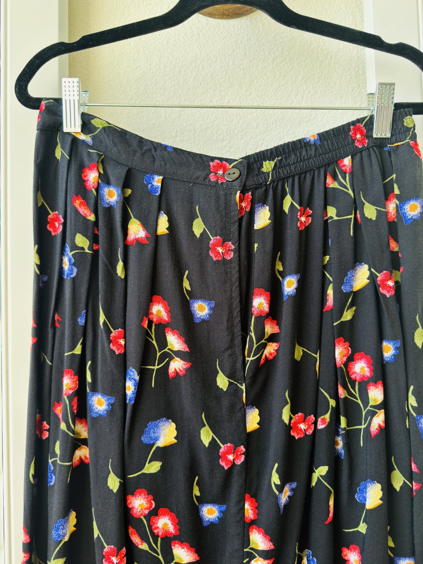Liz Baker Essentials Floral Rayon Midi Skirt Size 14
