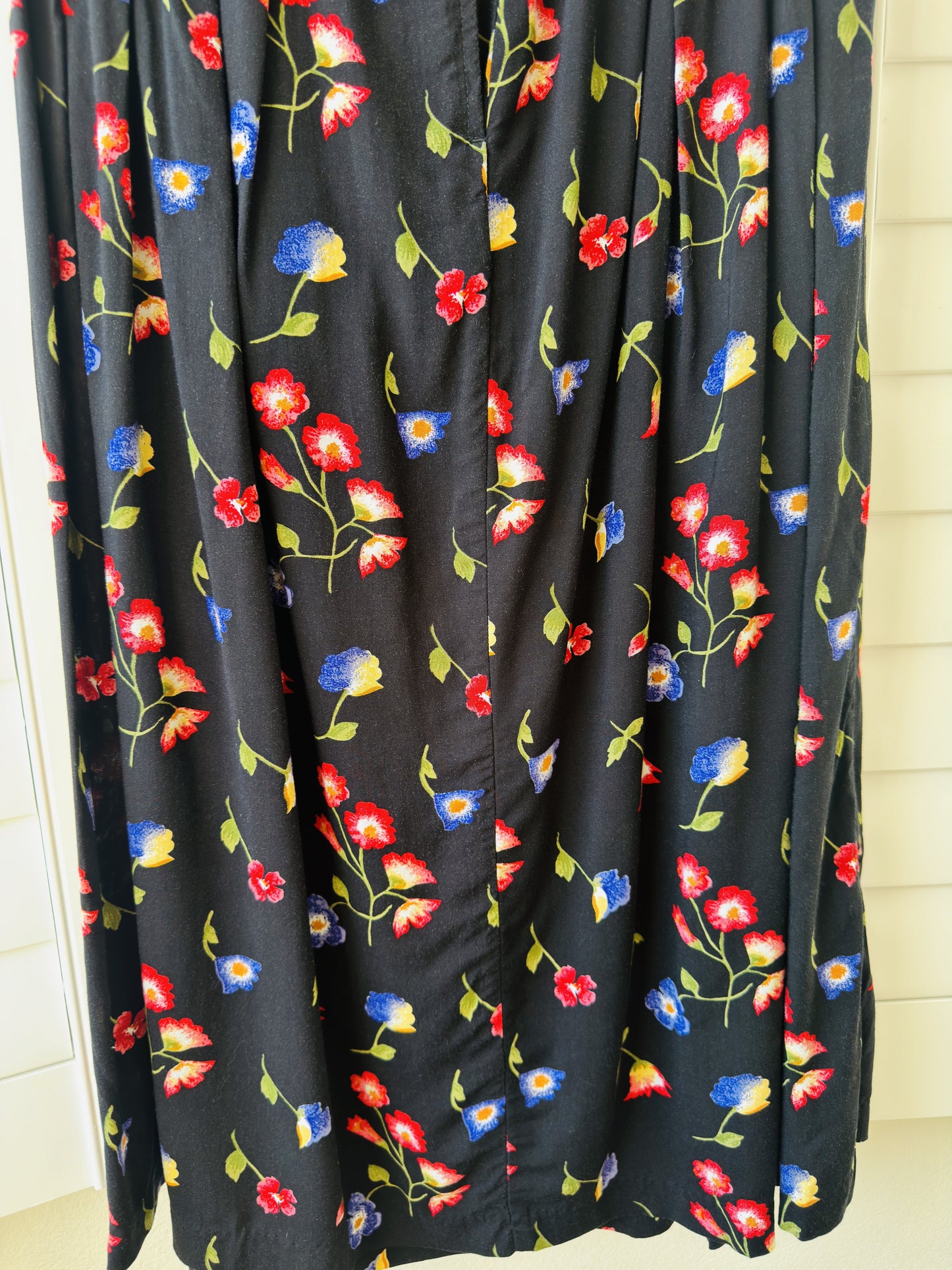 Liz Baker Essentials Floral Rayon Midi Skirt Size 14