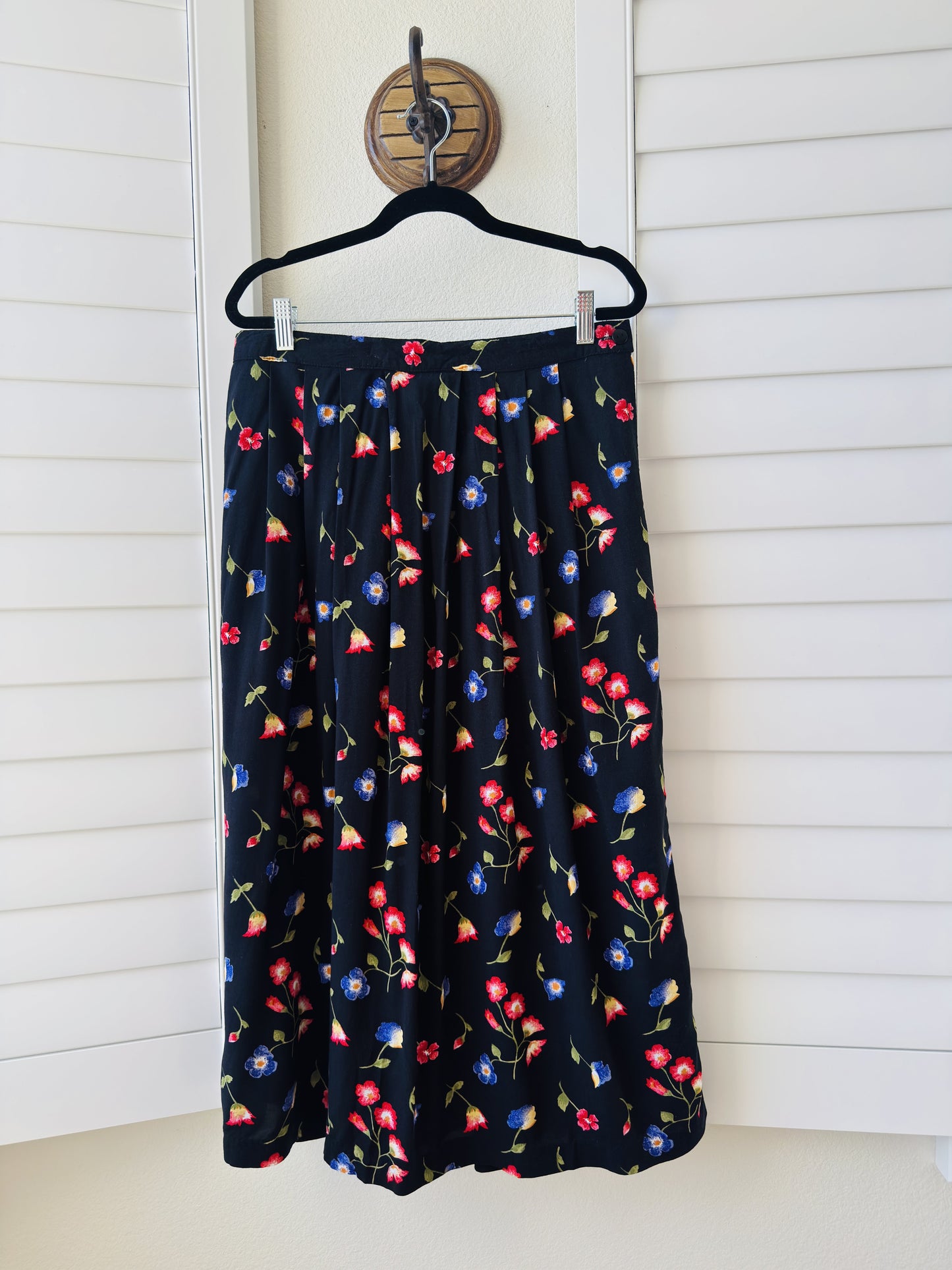Liz Baker Essentials Floral Rayon Midi Skirt Size 14