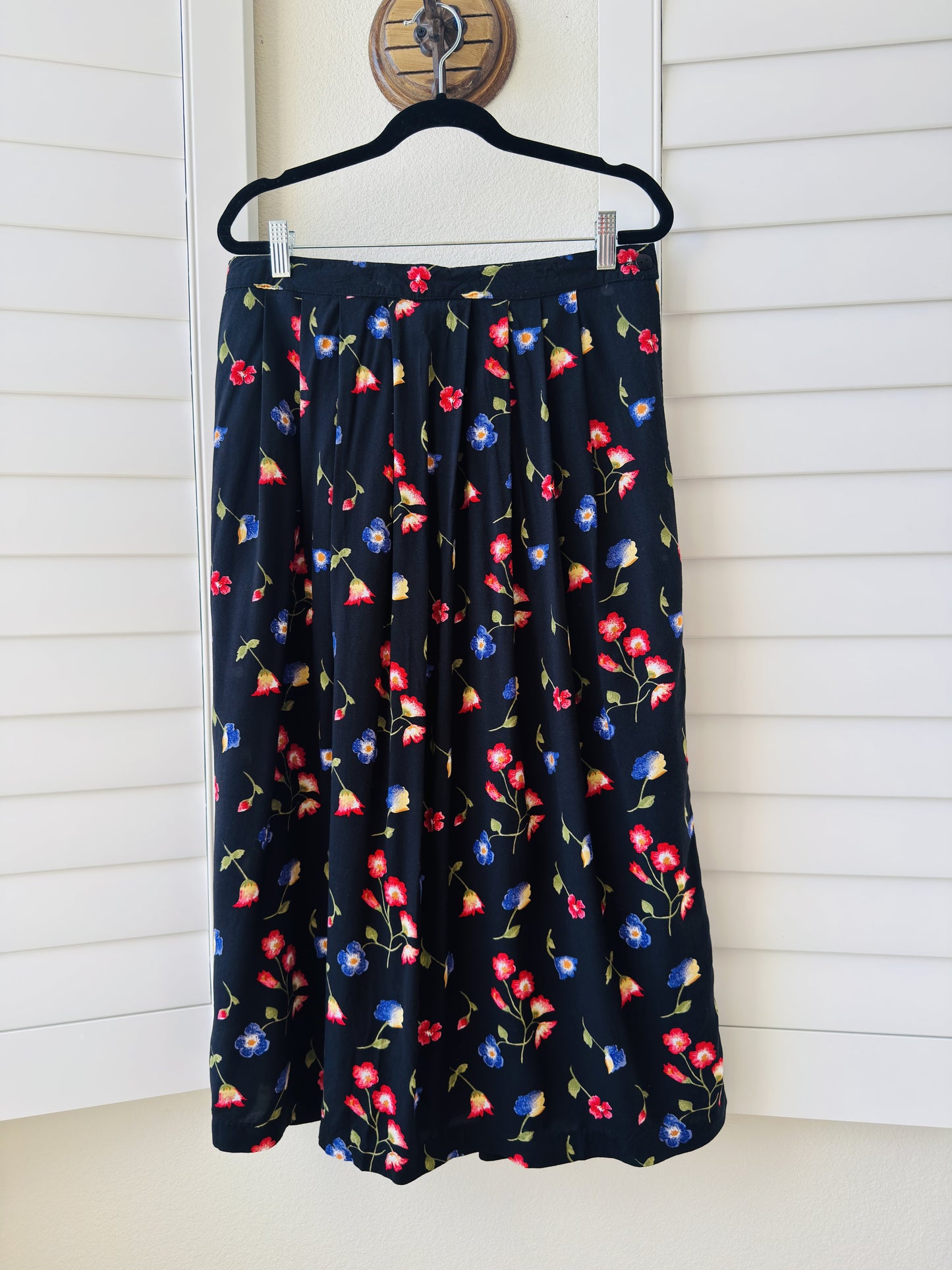 Liz Baker Essentials Floral Rayon Midi Skirt Size 14