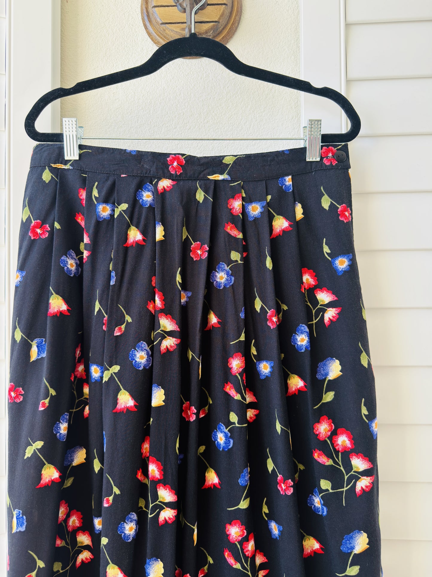 Liz Baker Essentials Floral Rayon Midi Skirt Size 14