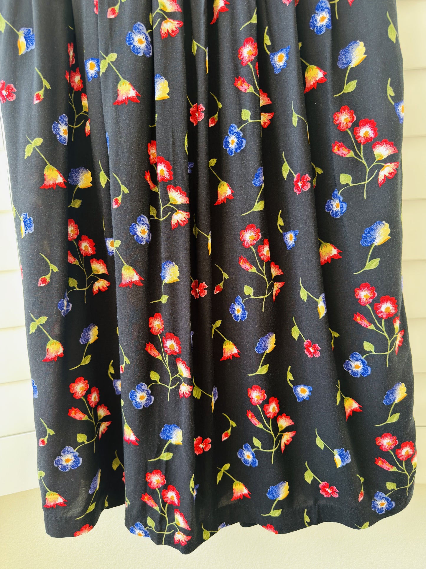 Liz Baker Essentials Floral Rayon Midi Skirt Size 14