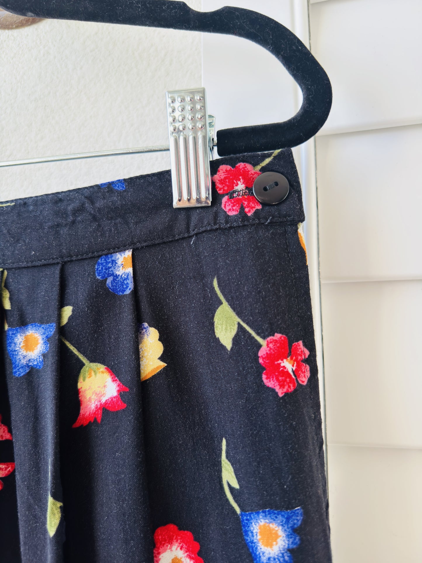 Liz Baker Essentials Floral Rayon Midi Skirt Size 14