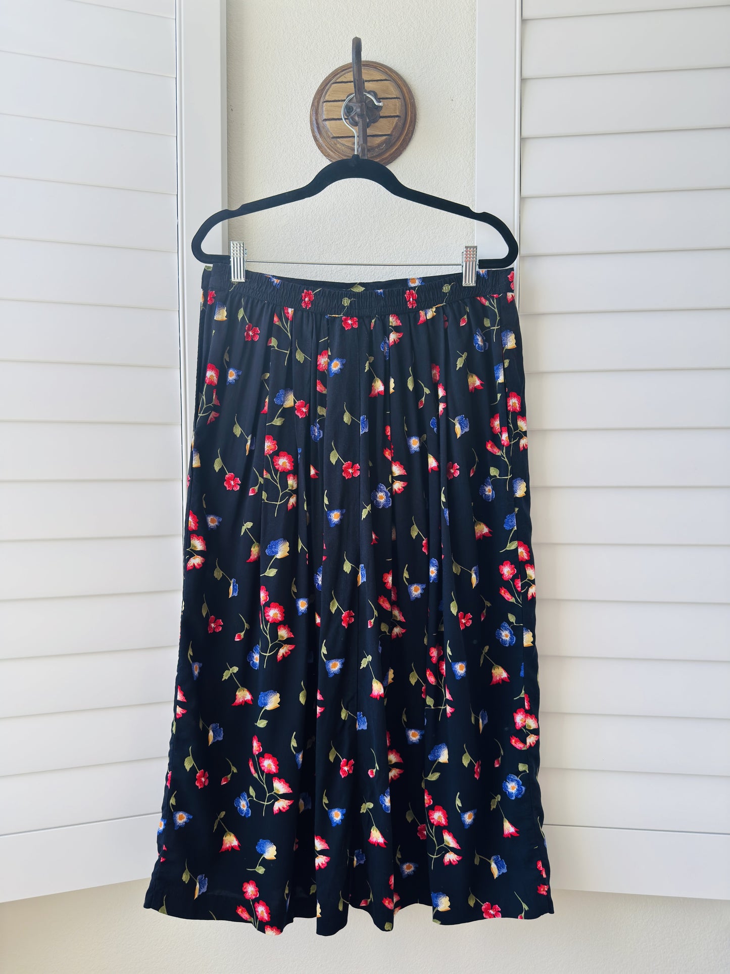 Liz Baker Essentials Floral Rayon Midi Skirt Size 14
