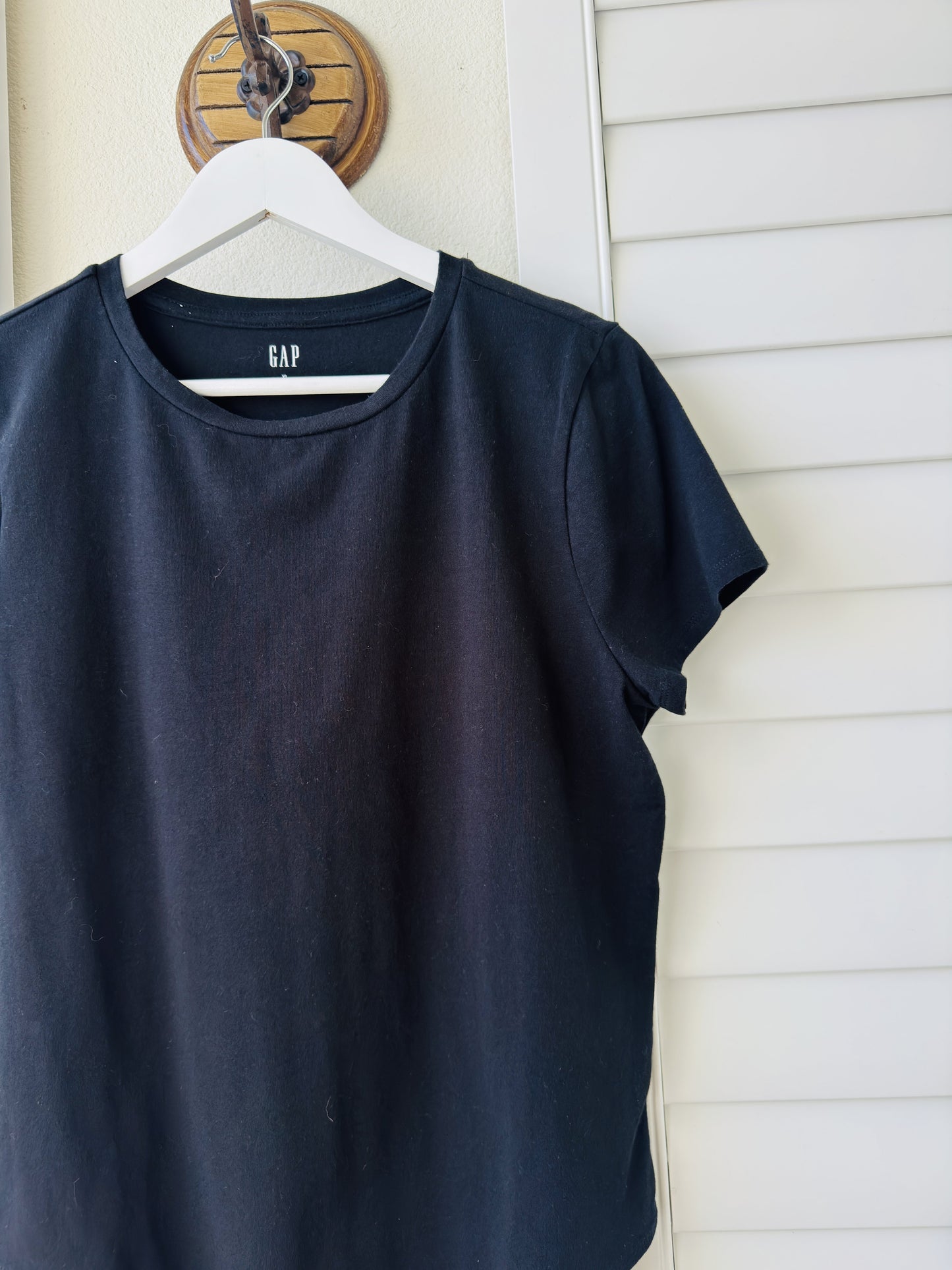 Gap Black Crew Neck Short Sleeve Bodysuit - Size XL