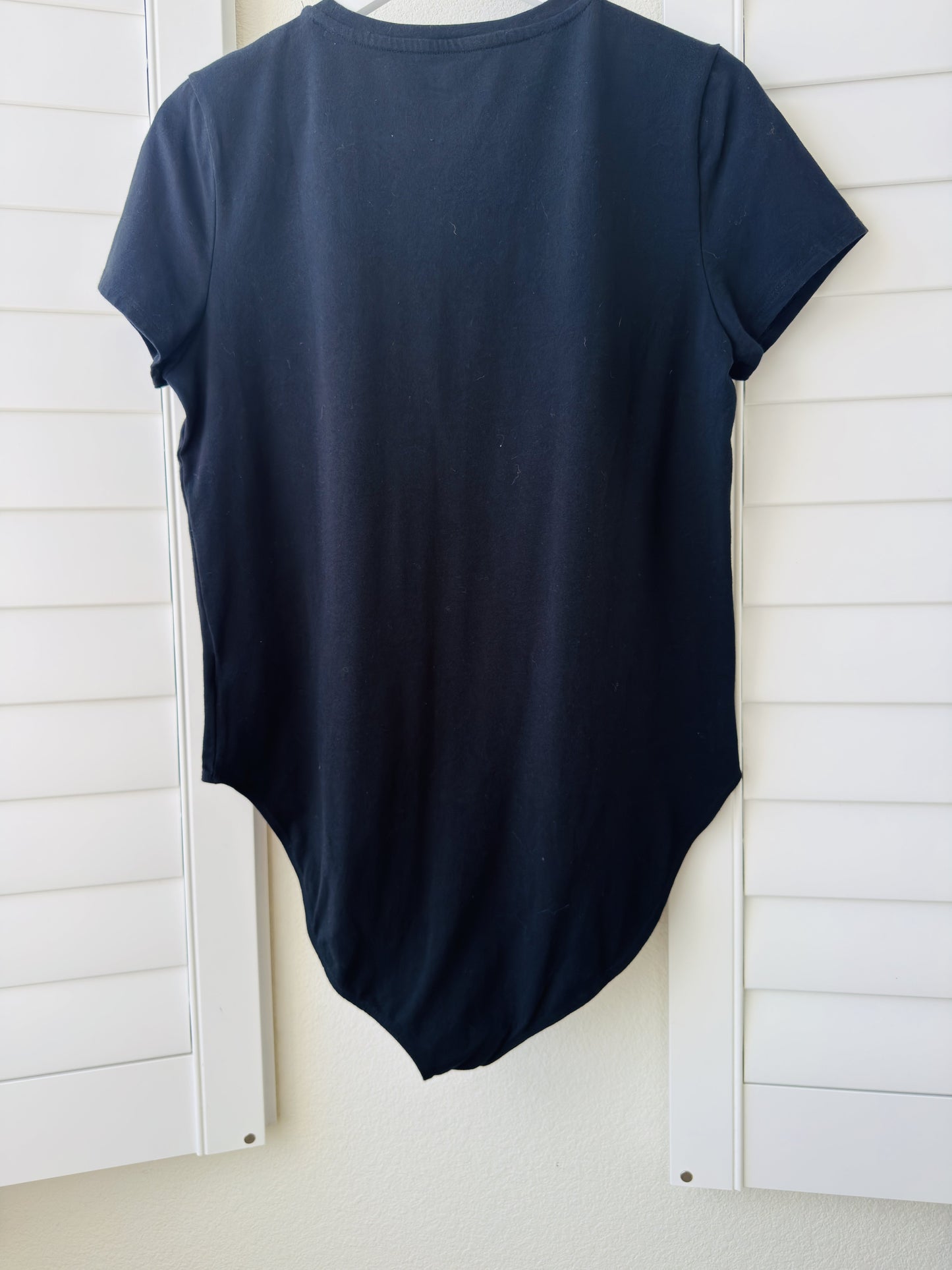 Gap Black Crew Neck Short Sleeve Bodysuit - Size XL