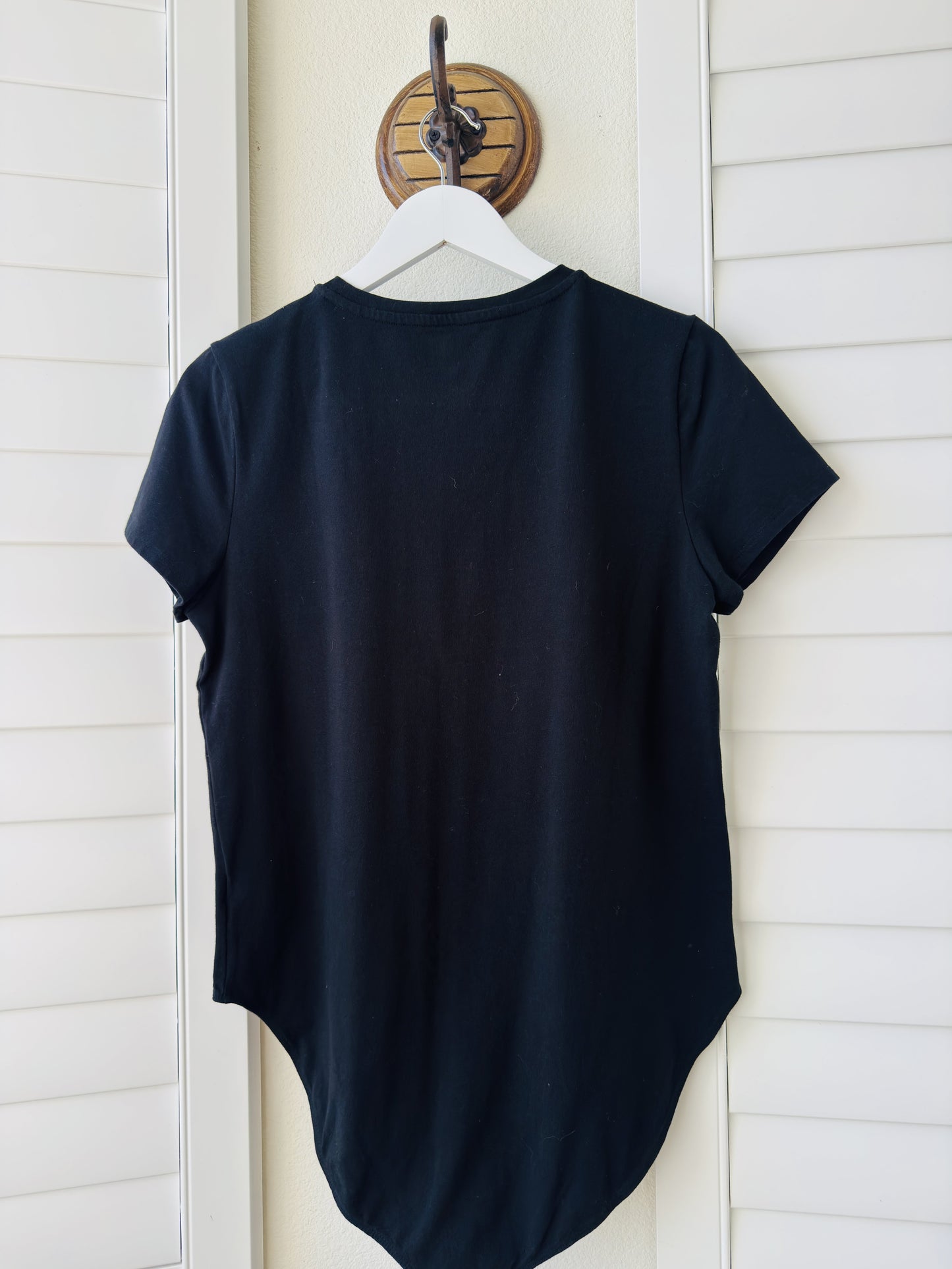 Gap Black Crew Neck Short Sleeve Bodysuit - Size XL