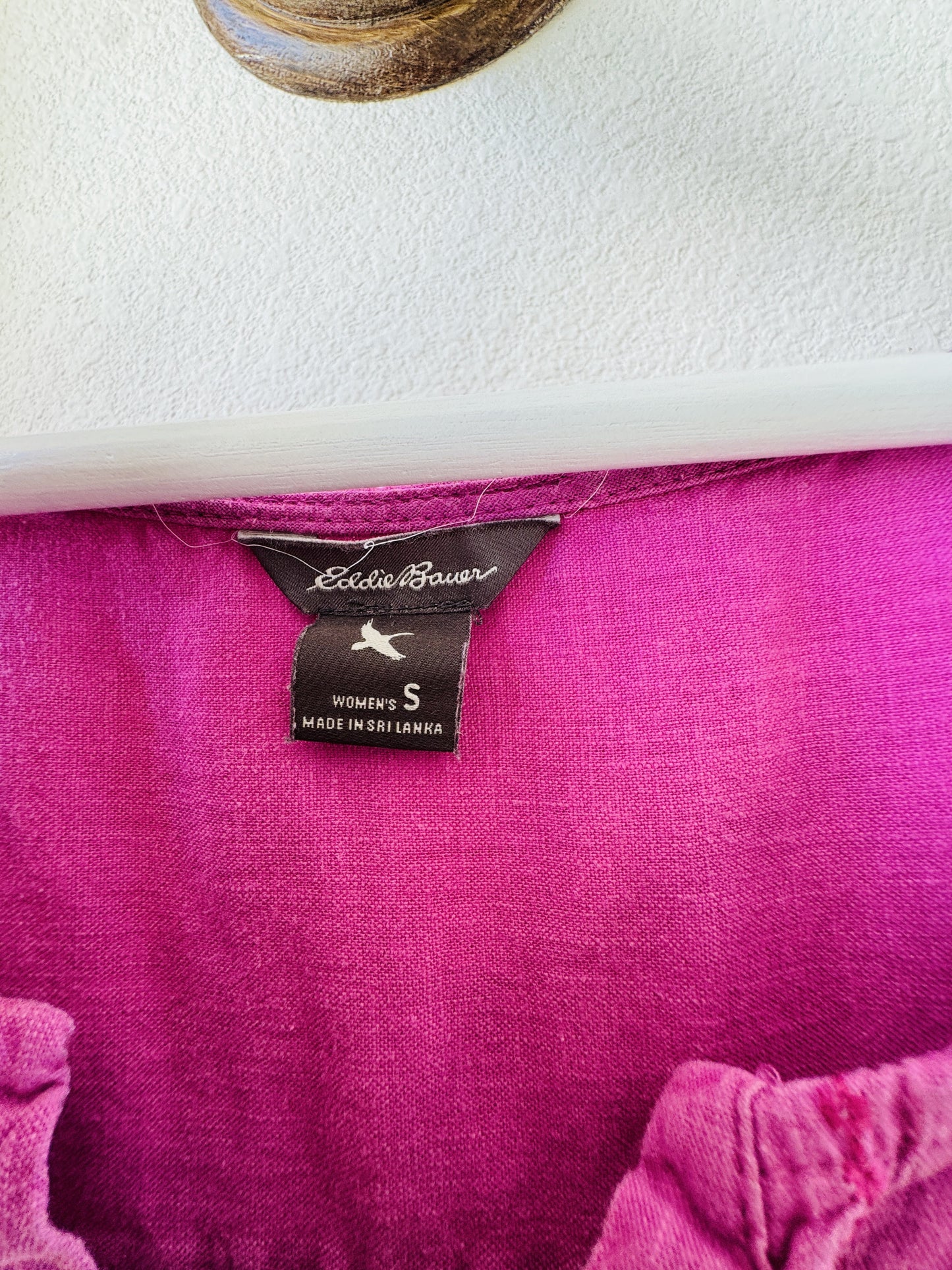 Eddie Bauer Pink Pleated Cap Sleeve Blouse - Size S