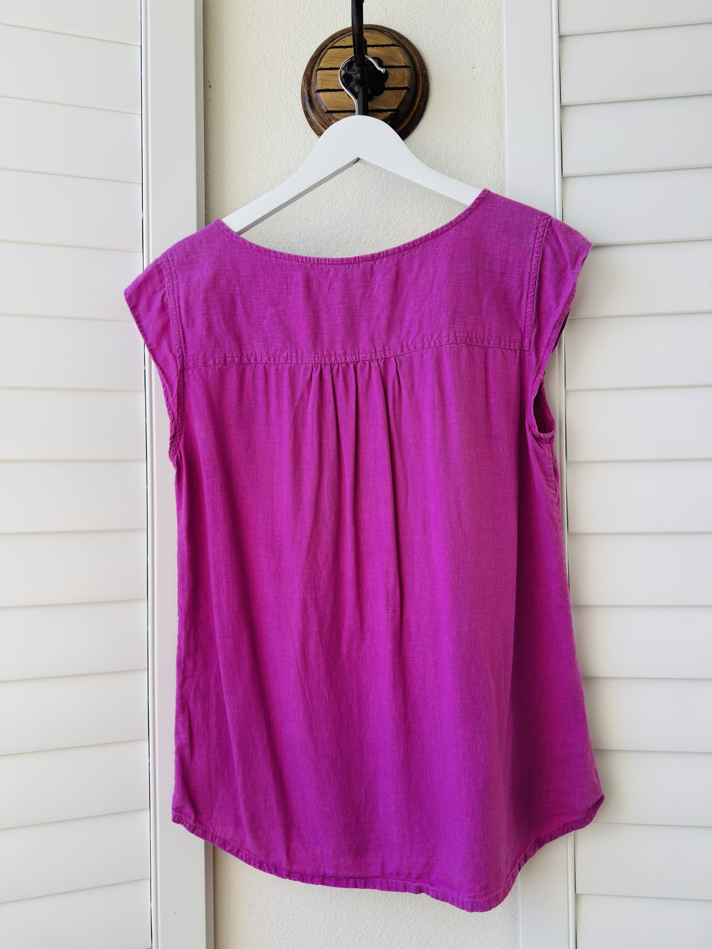 Eddie Bauer Pink Pleated Cap Sleeve Blouse - Size S