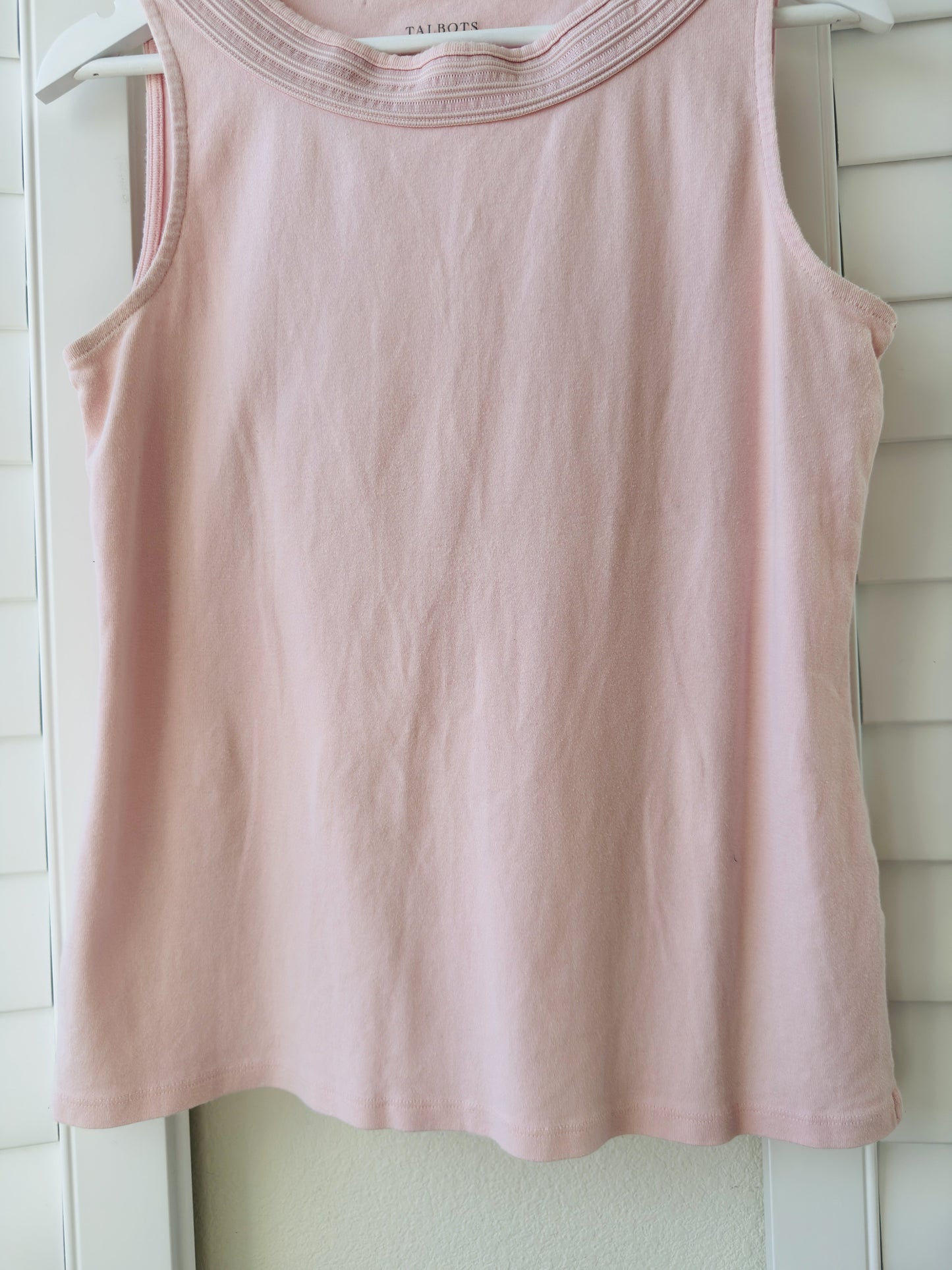 Talbots Pink Sleeveless Cotton Knit Top - Size L