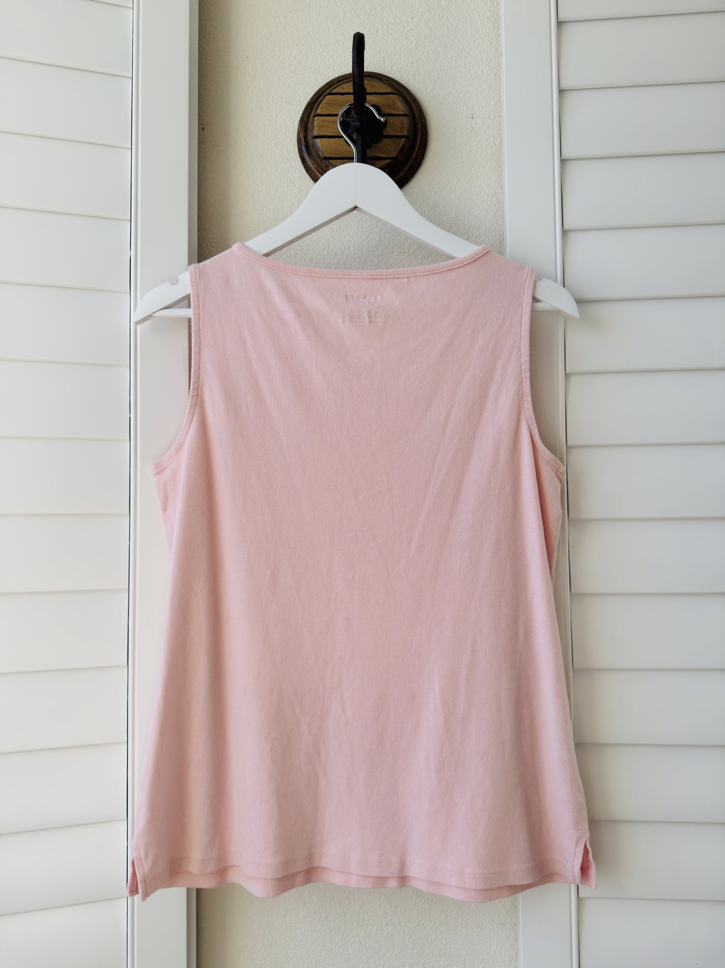 Talbots Pink Sleeveless Cotton Knit Top - Size L