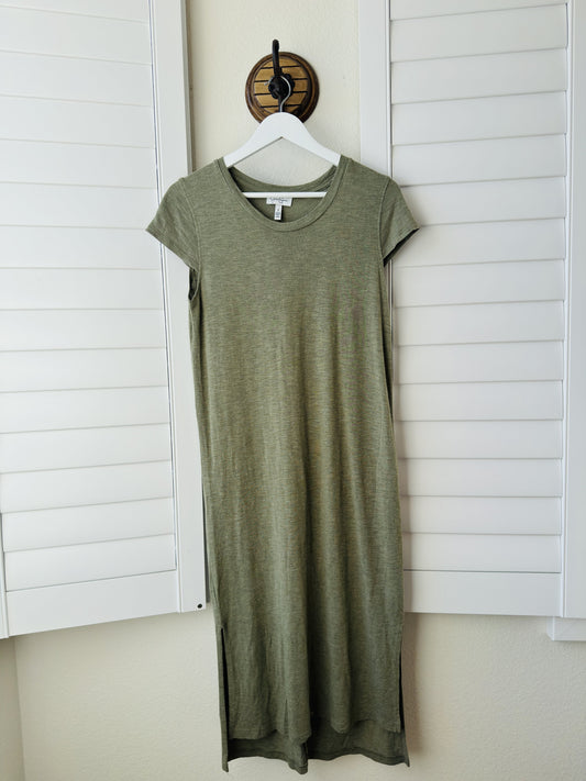 Jessica Simpson Olive Green Short Sleeve Midi T-Shirt Dress - Size S