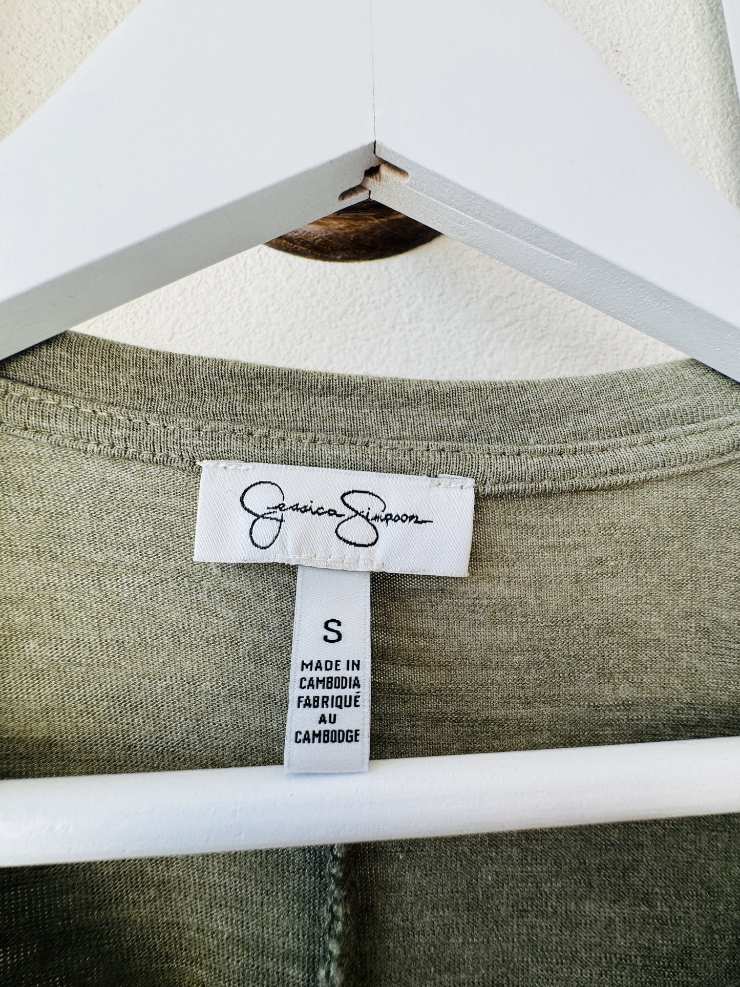 Jessica Simpson Olive Green Short Sleeve Midi T-Shirt Dress - Size S