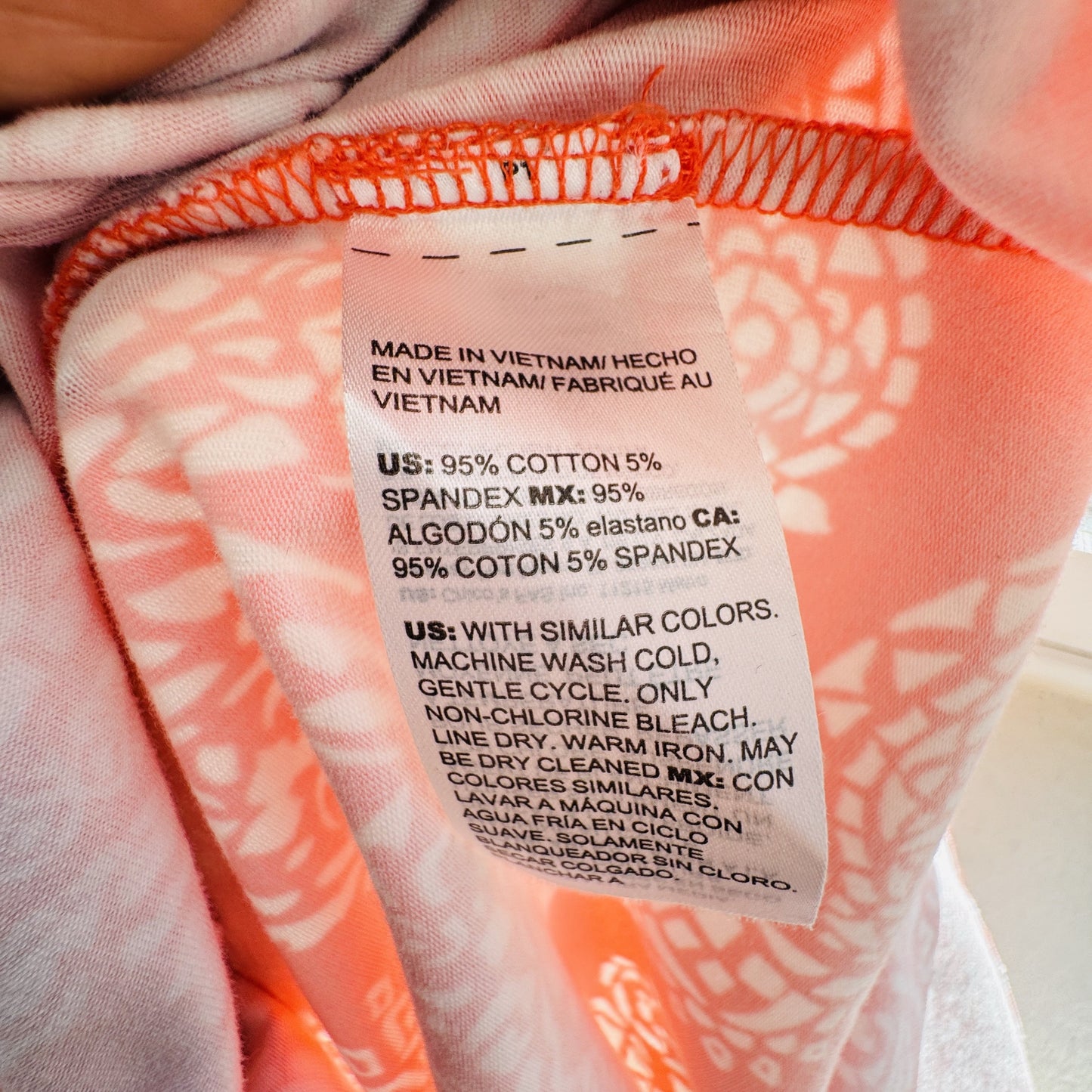Chico's Orange & White Paisley Print Boat Neck Top - Size 3 (US XL)