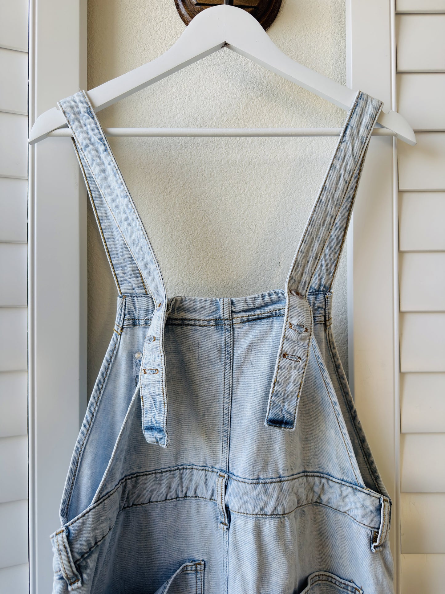 WeWoreWhat Light Wash Denim Shortalls - Size L