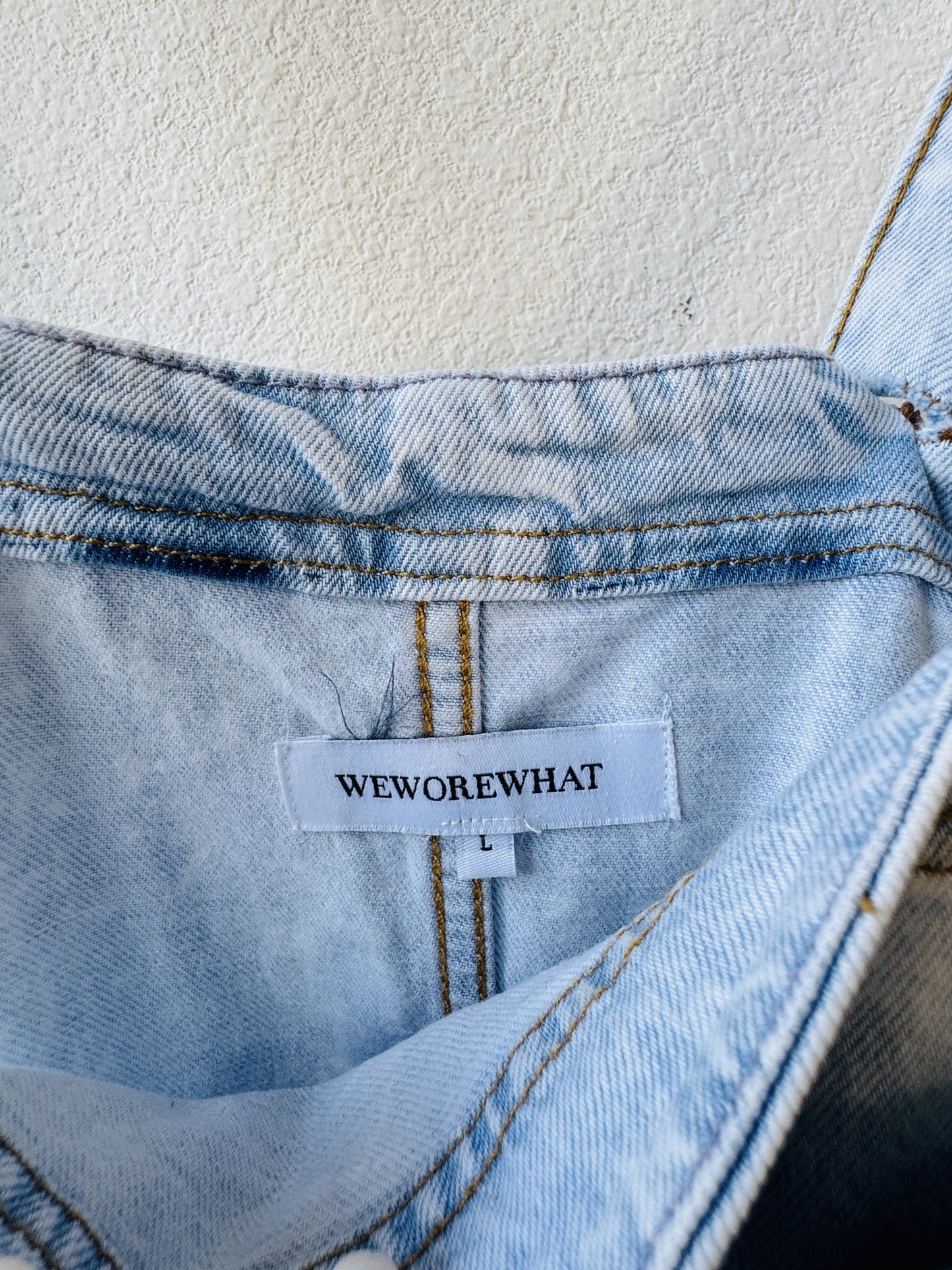 WeWoreWhat Light Wash Denim Shortalls - Size L
