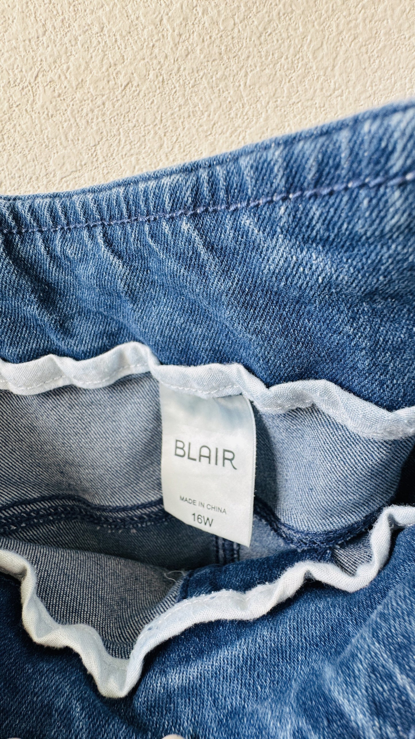 Blair Blue Denim Pull-On Crop Pants - Size 16W