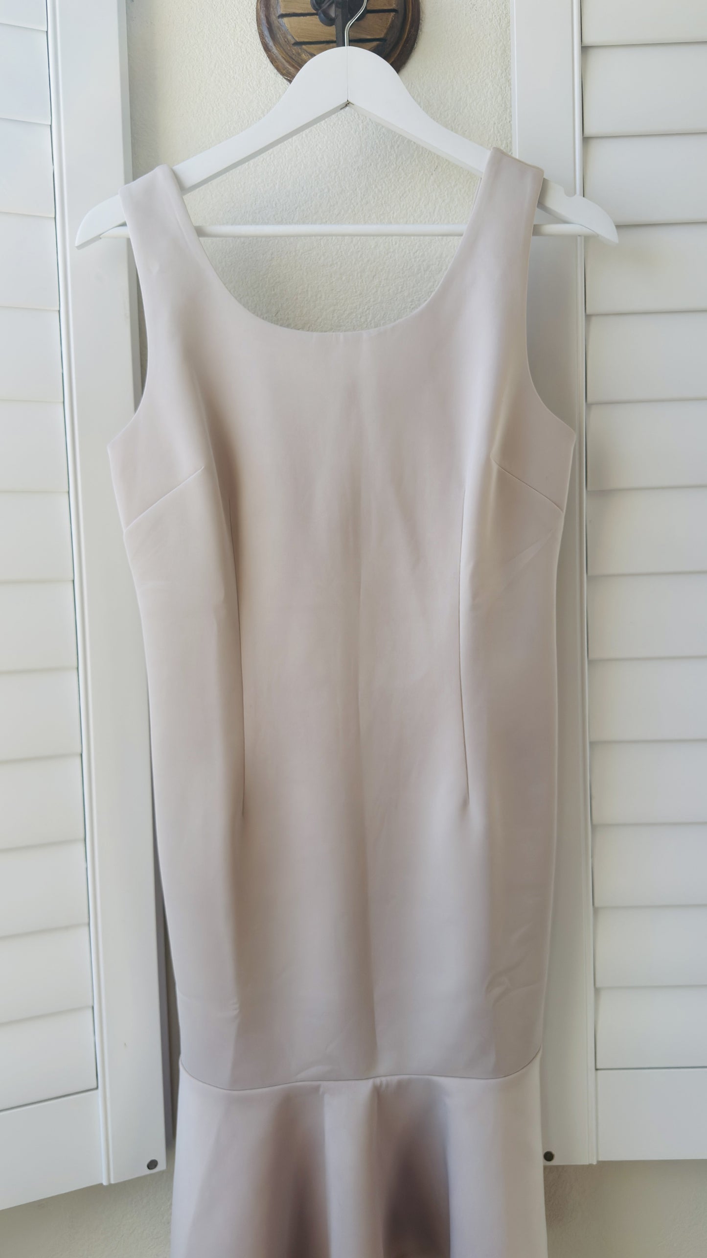 Carmen Marc Valvo Sleeveless Trumpet Hem Dress in Blush Pink - Size 4