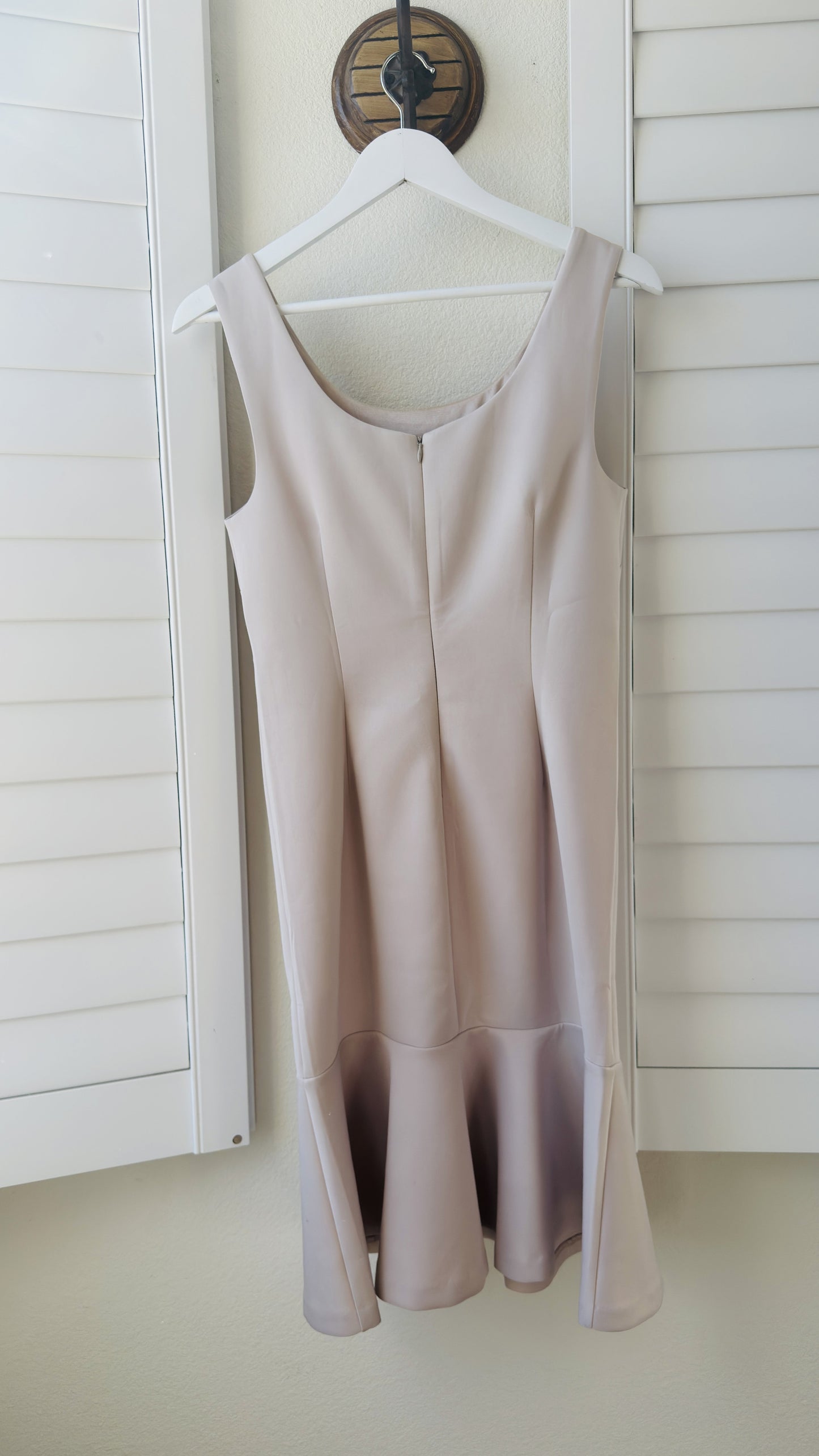 Carmen Marc Valvo Sleeveless Trumpet Hem Dress in Blush Pink - Size 4