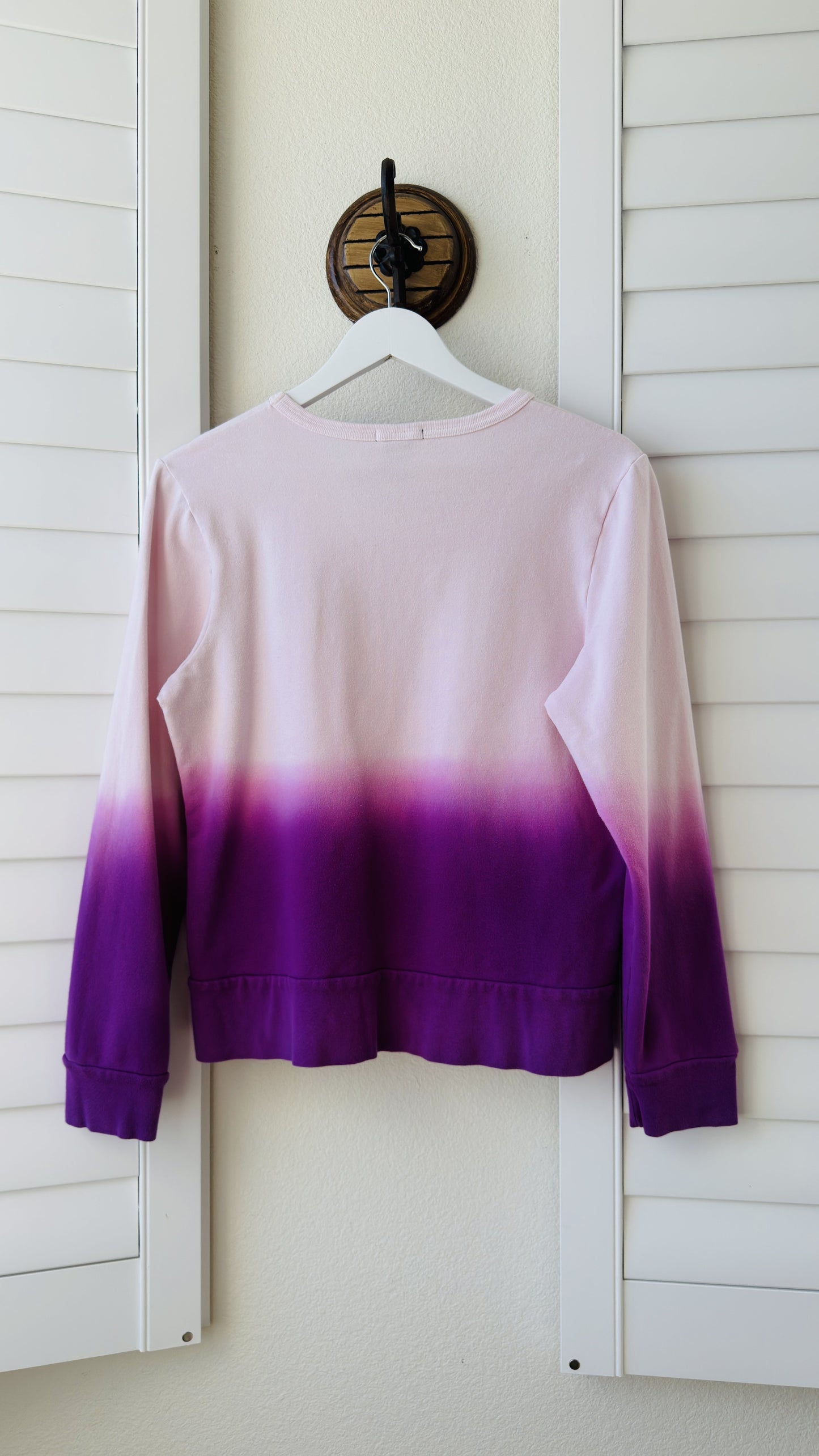 Gap Pink & Purple Ombre Dip Dye Crewneck Sweatshirt Size L