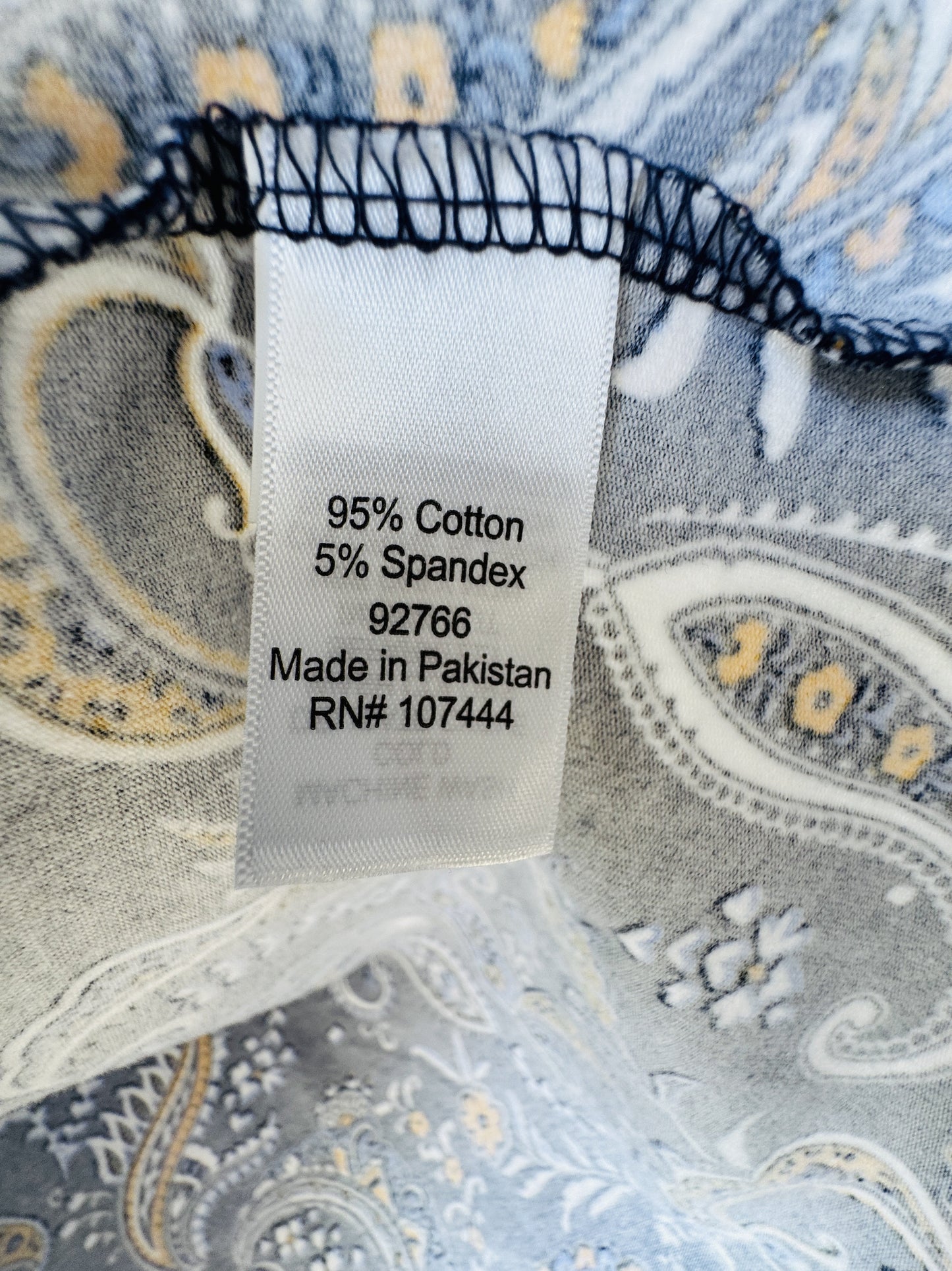 Jessica London Paisley Square Neck Short Sleeve Top - Size 26/28