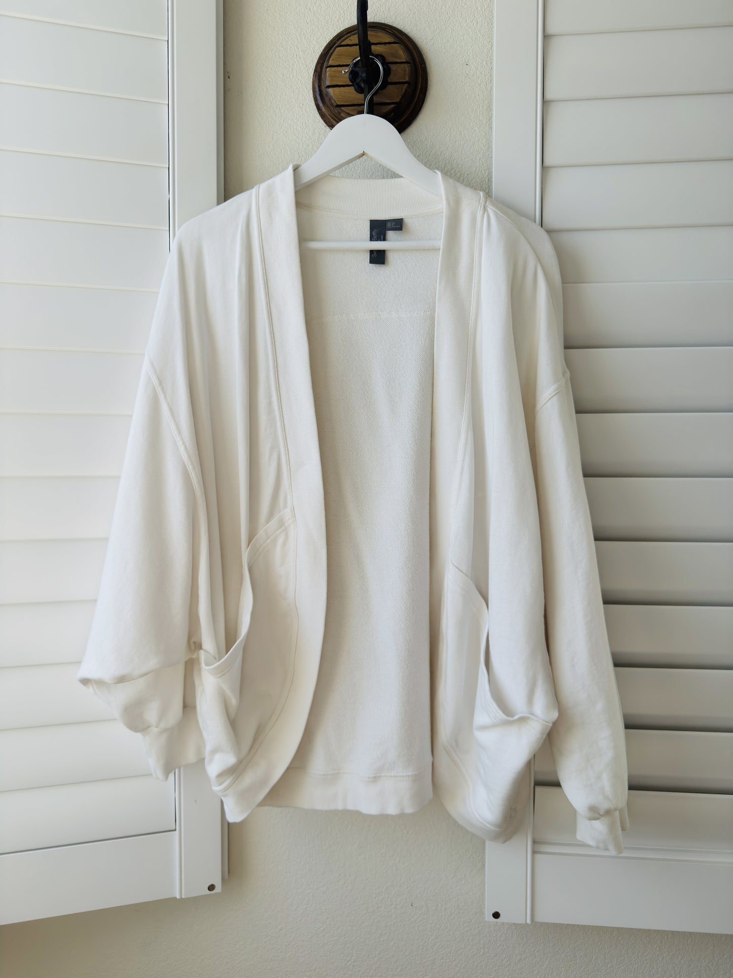 Sweaty Betty Cream Harmonise Luxe Cardigan Sweatshirt - Size M