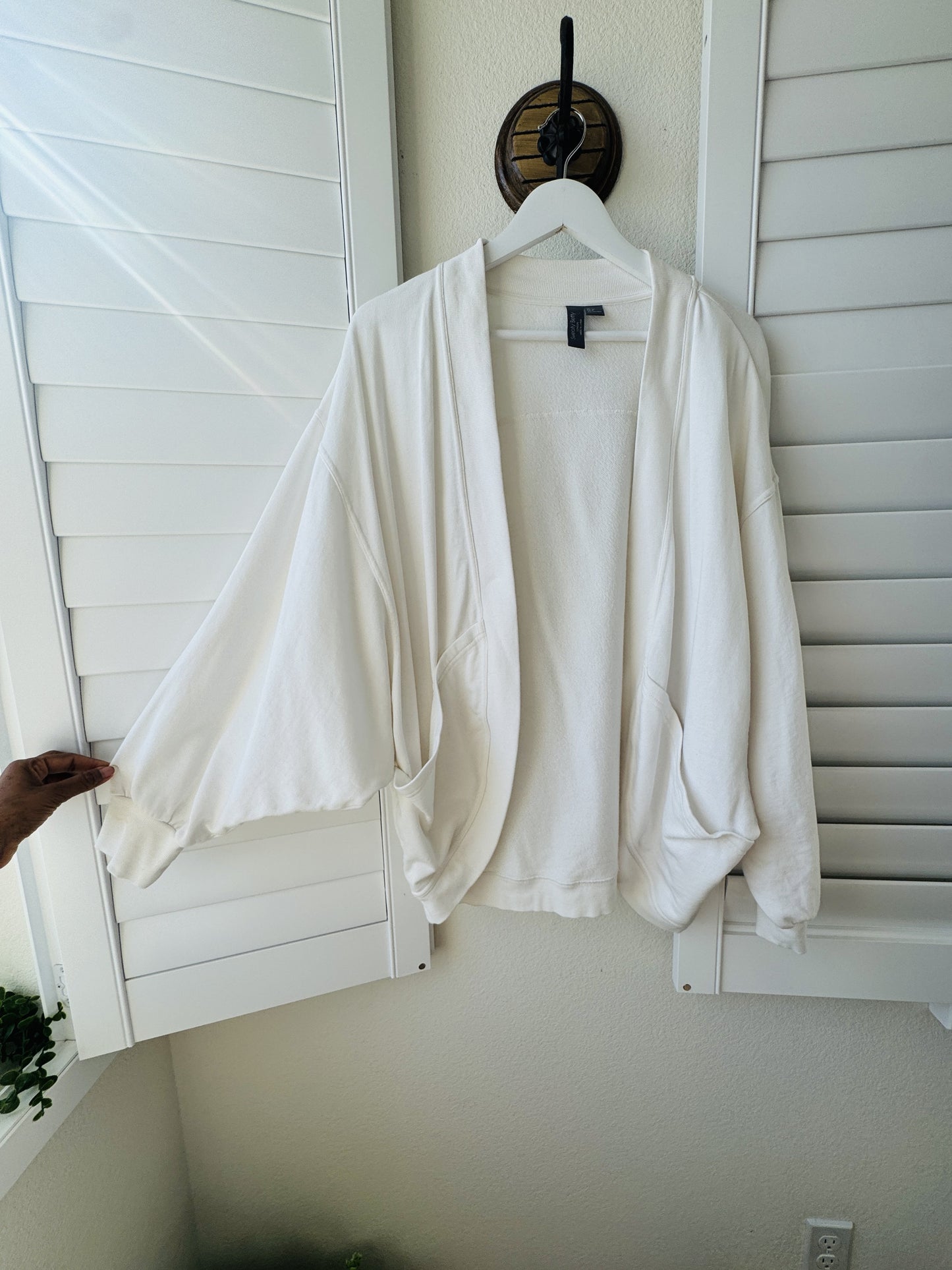 Sweaty Betty Cream Harmonise Luxe Cardigan Sweatshirt - Size M