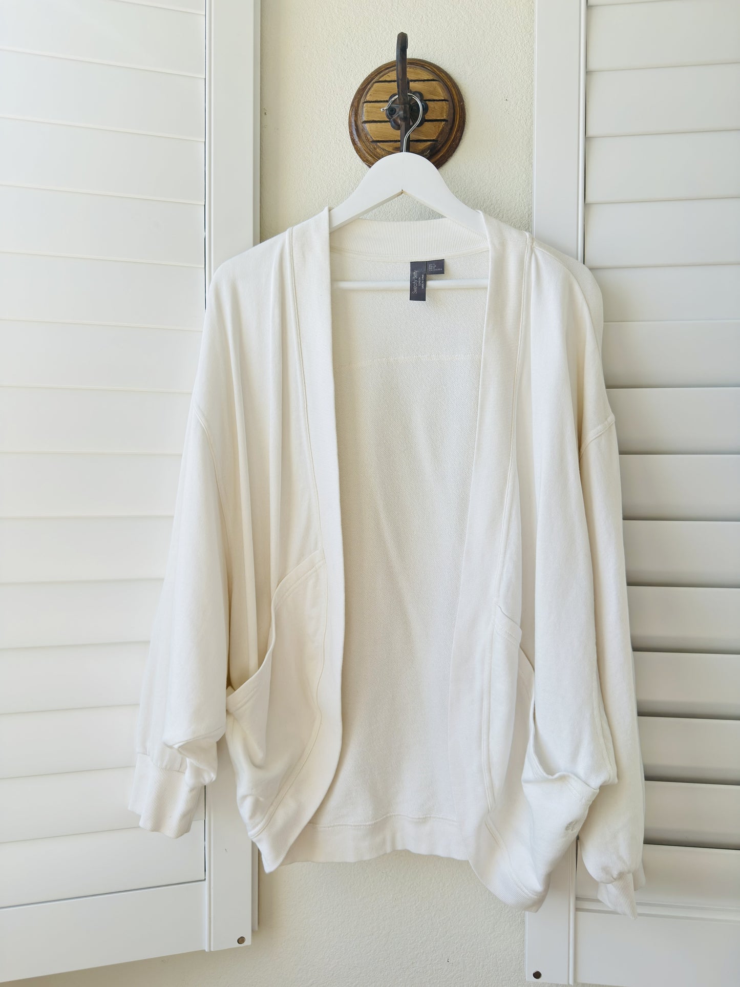 Sweaty Betty Cream Harmonise Luxe Cardigan Sweatshirt - Size M