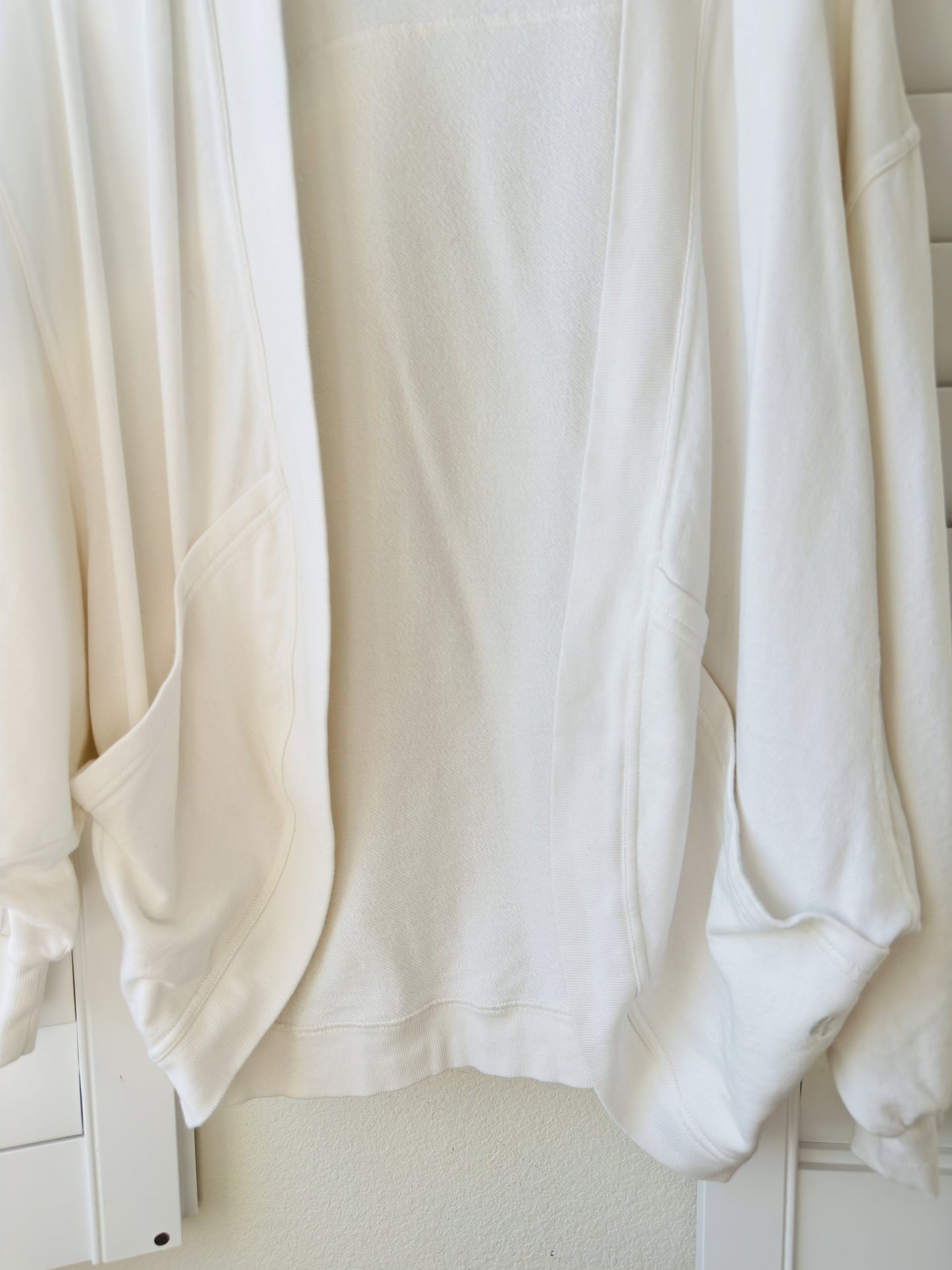 Sweaty Betty Cream Harmonise Luxe Cardigan Sweatshirt - Size M