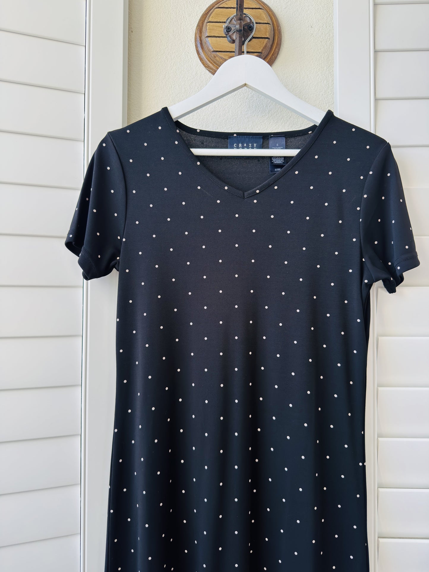 Crazy Horse Polka Dot V-Neck Maxi Dress Size S