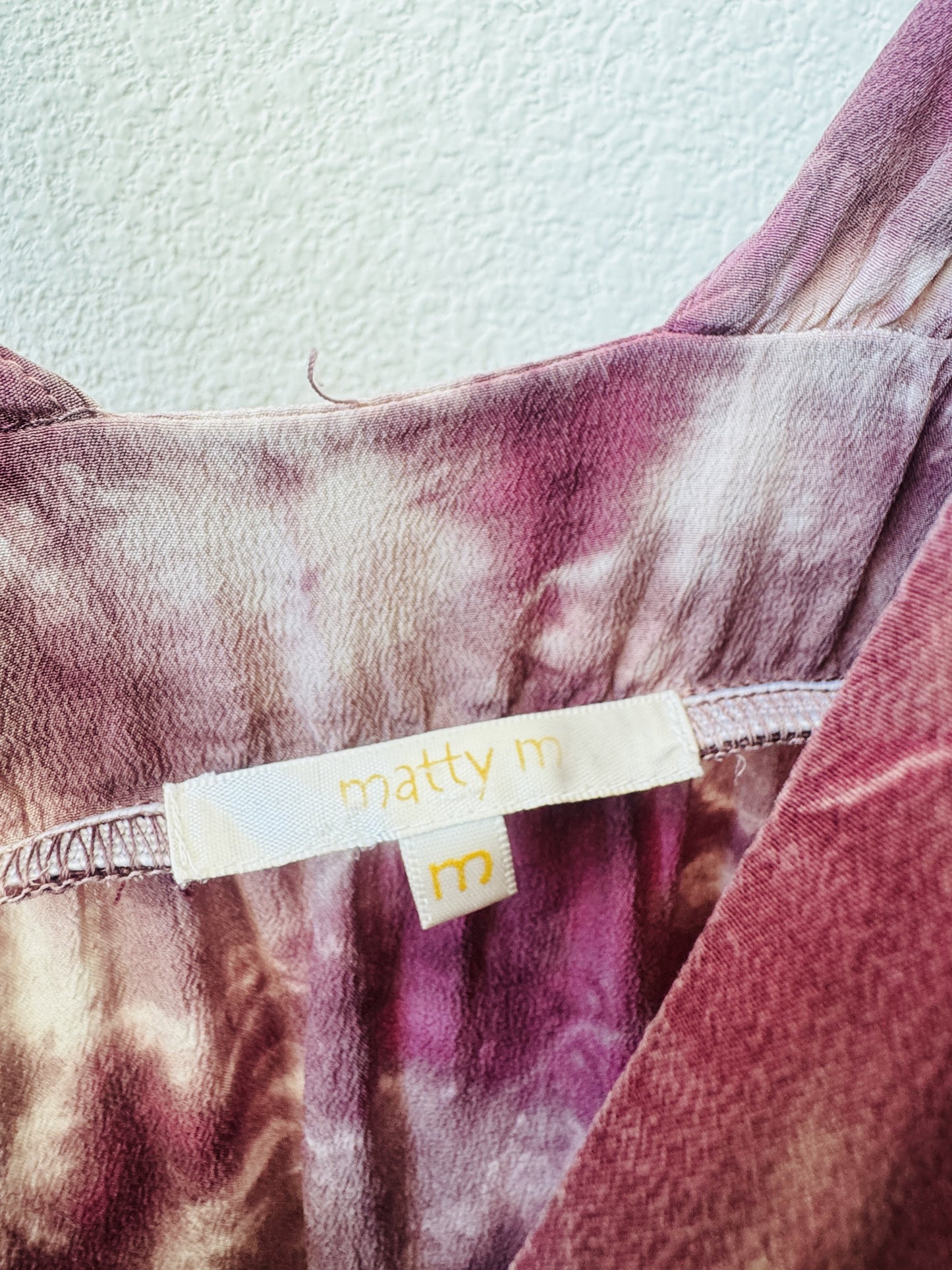 Matty M Purple Tie-Dye Low-Back Maxi Dress - Size M