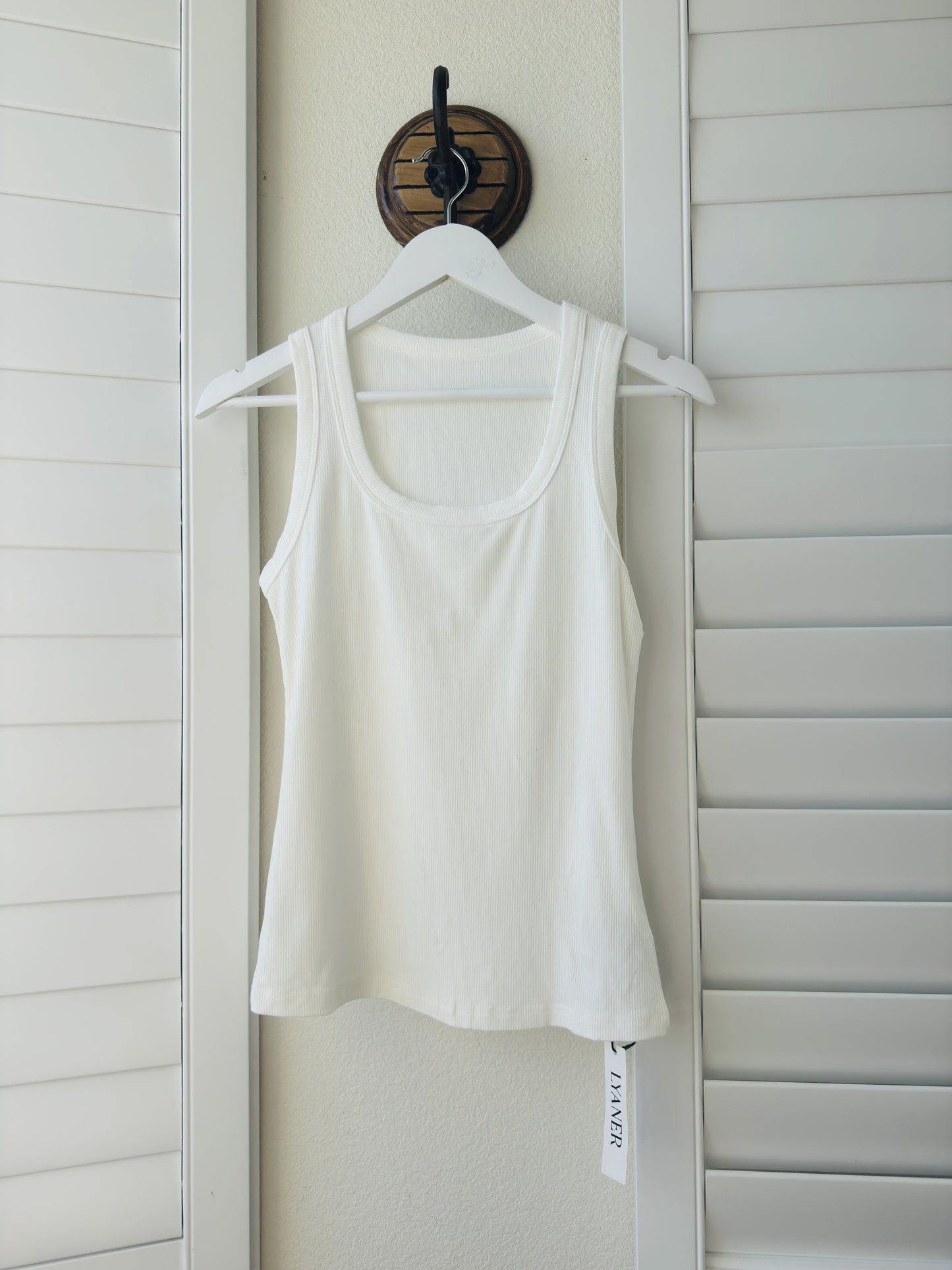LYANER Ribbed Knit Scoop Neck Tank Tops 2-Pack - Size S