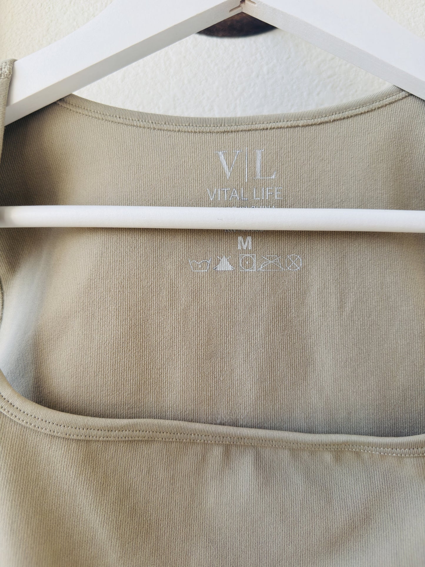 Vital Life Ribbed Square Neck Tank Top Size M