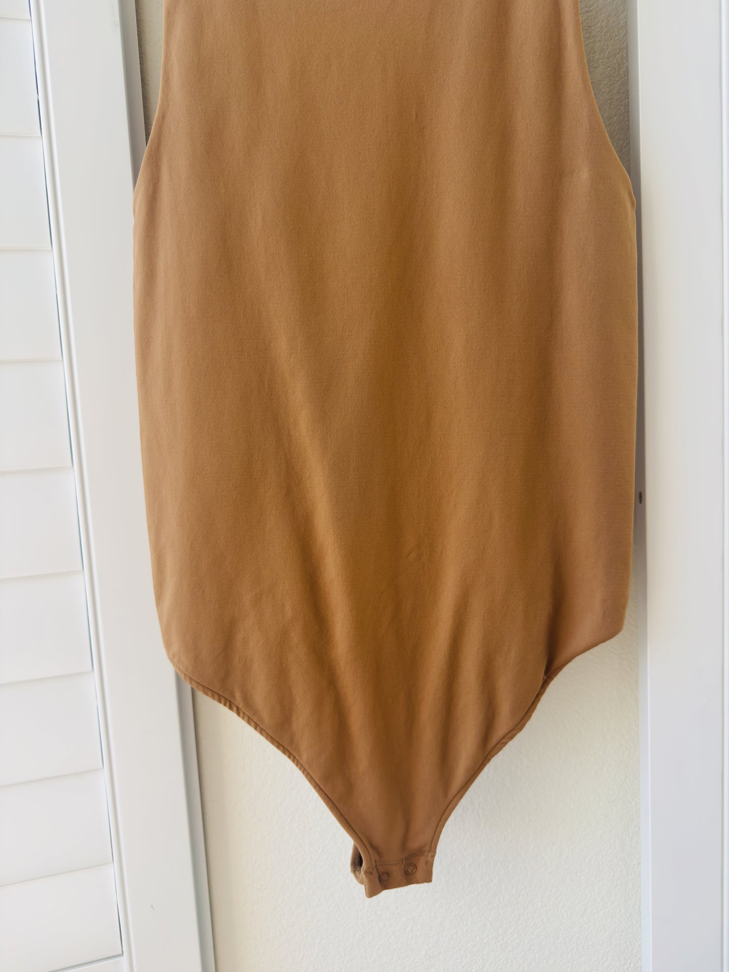 State of Day Intimates Seamless High Neck Bodysuit in Camel - Size M