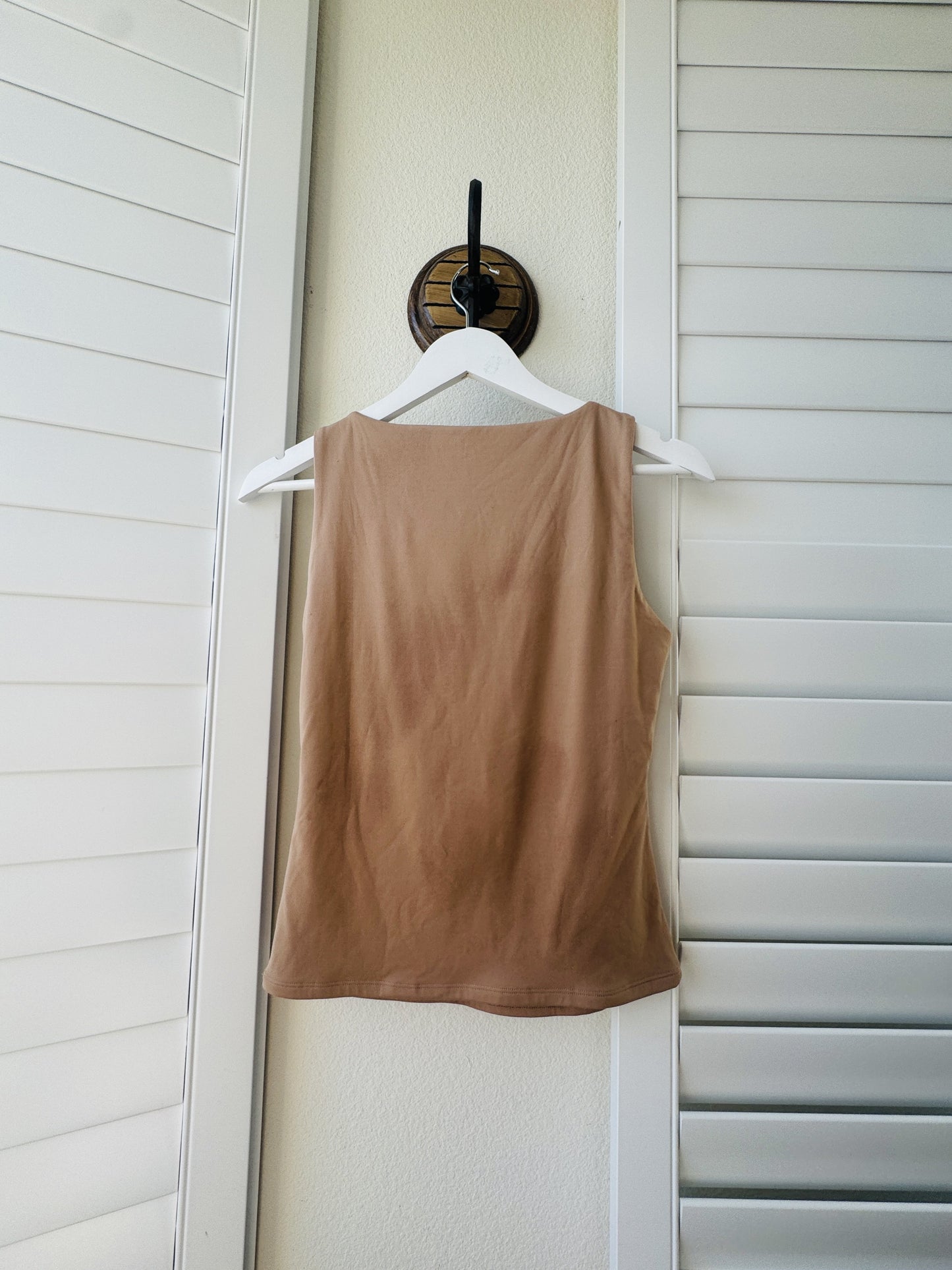 PinkmStyle Tan Scoop Neck Tank Top - Size M