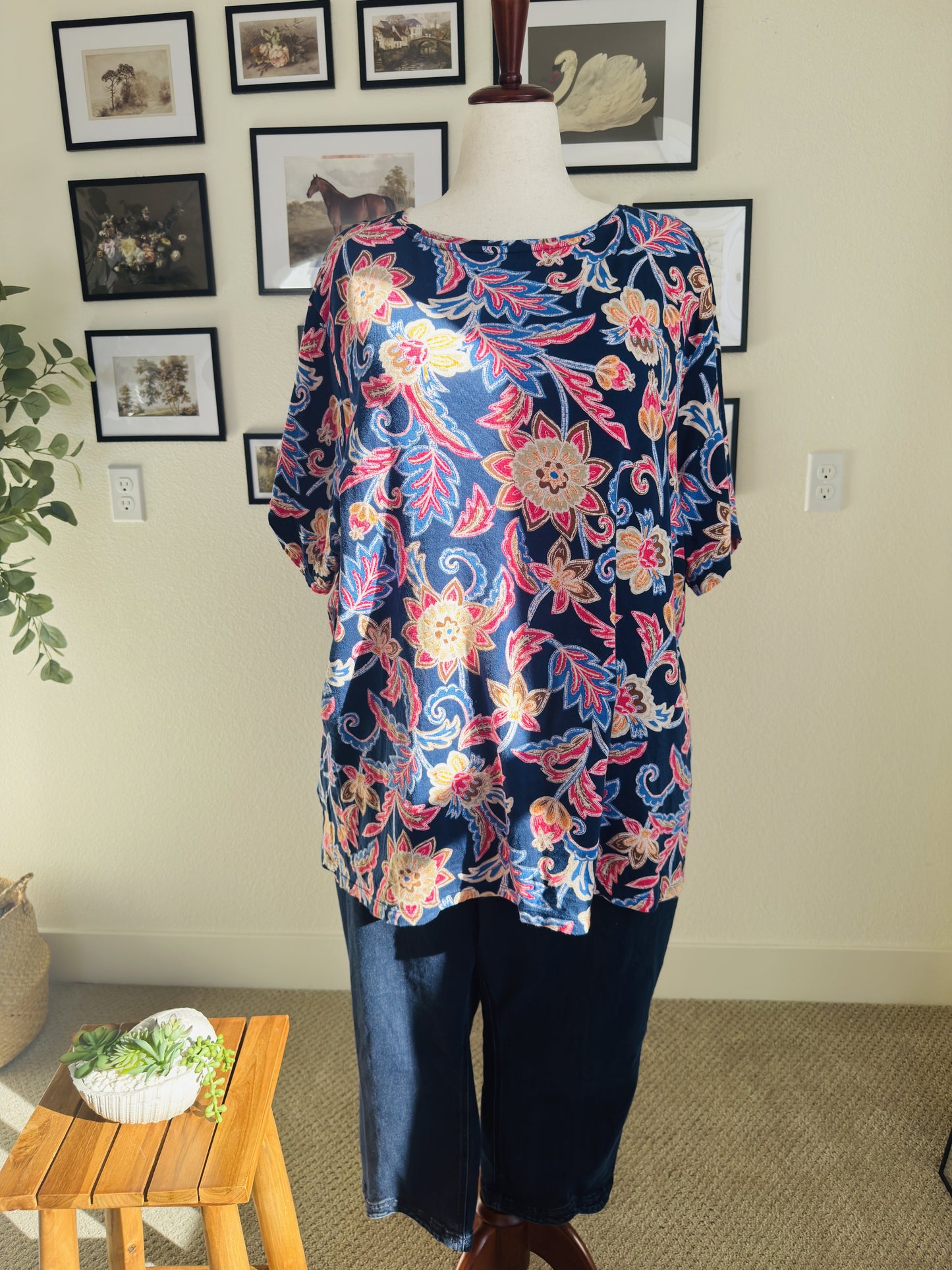 Croft & Barrow Floral Print Classic Tee - Size 3X